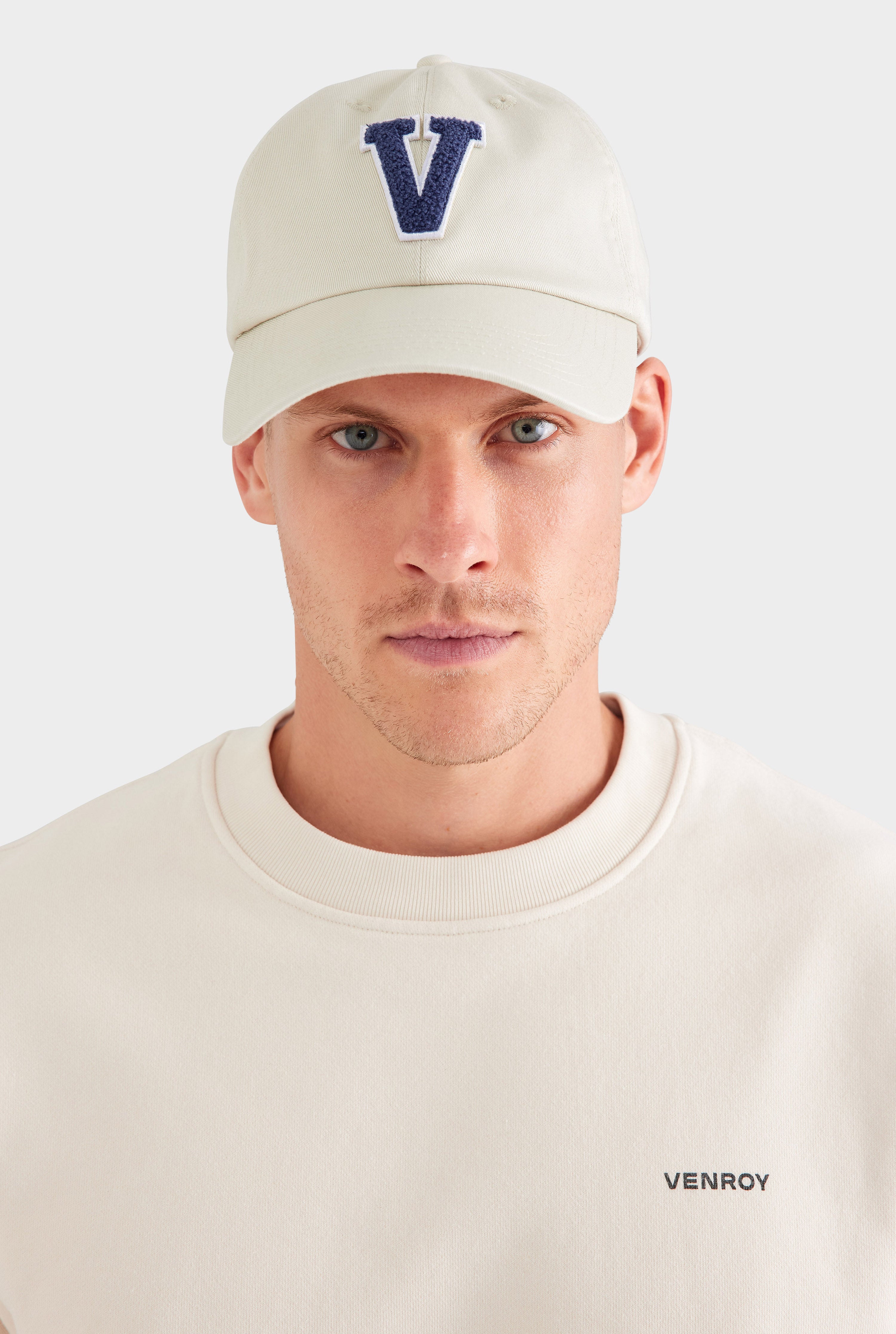 Venroy Pattern Venroy Varsity Cotton Twill Cap in Ecru | Venroy – VENROY US