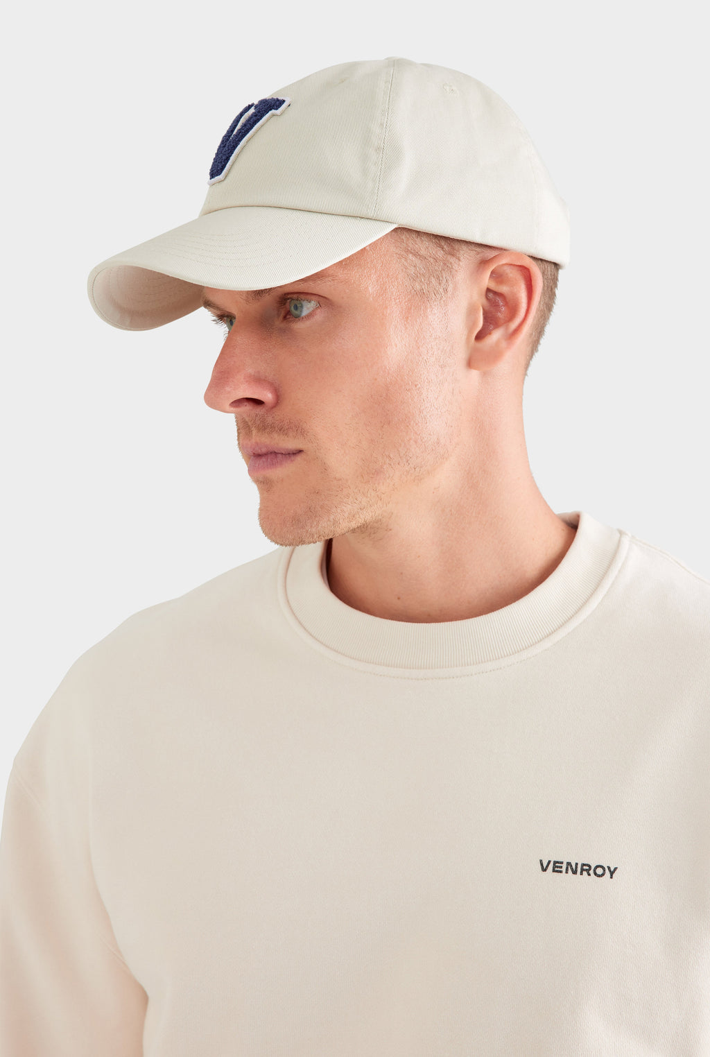 Venroy Varsity Cotton Twill Cap - Ecru
