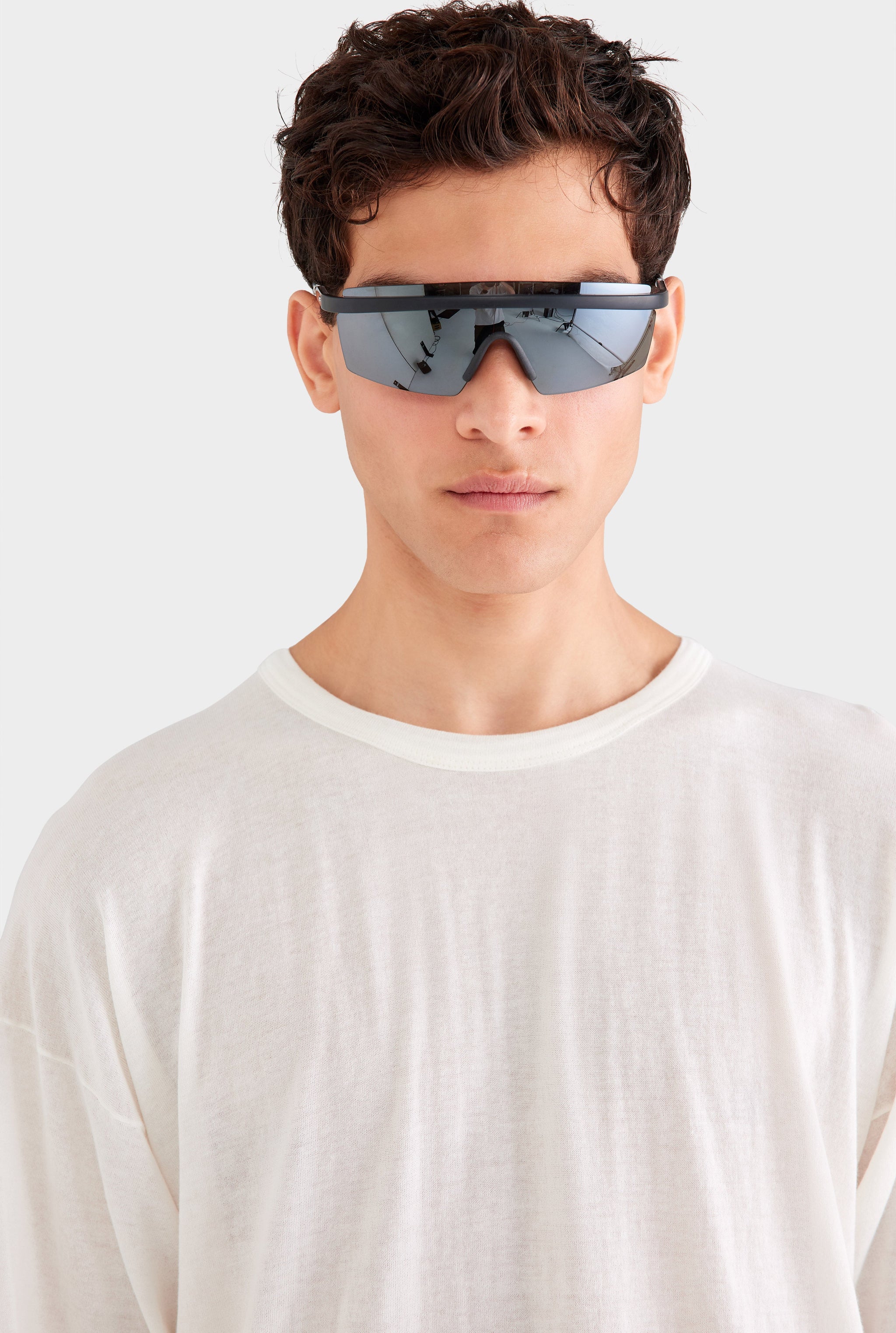 Boxy Cotton Knit T Shirt - Off White