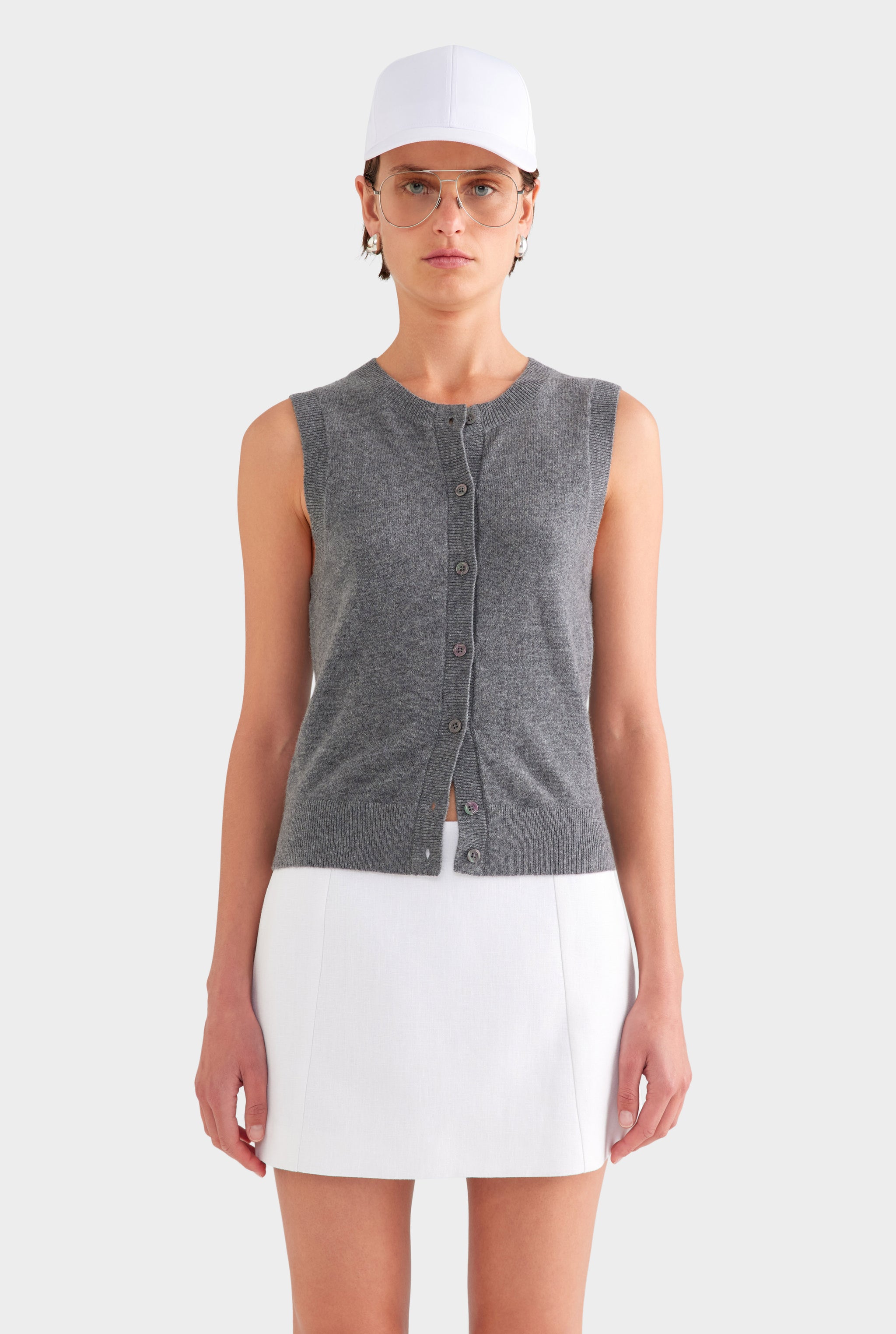 Linen Mini Skirt - White