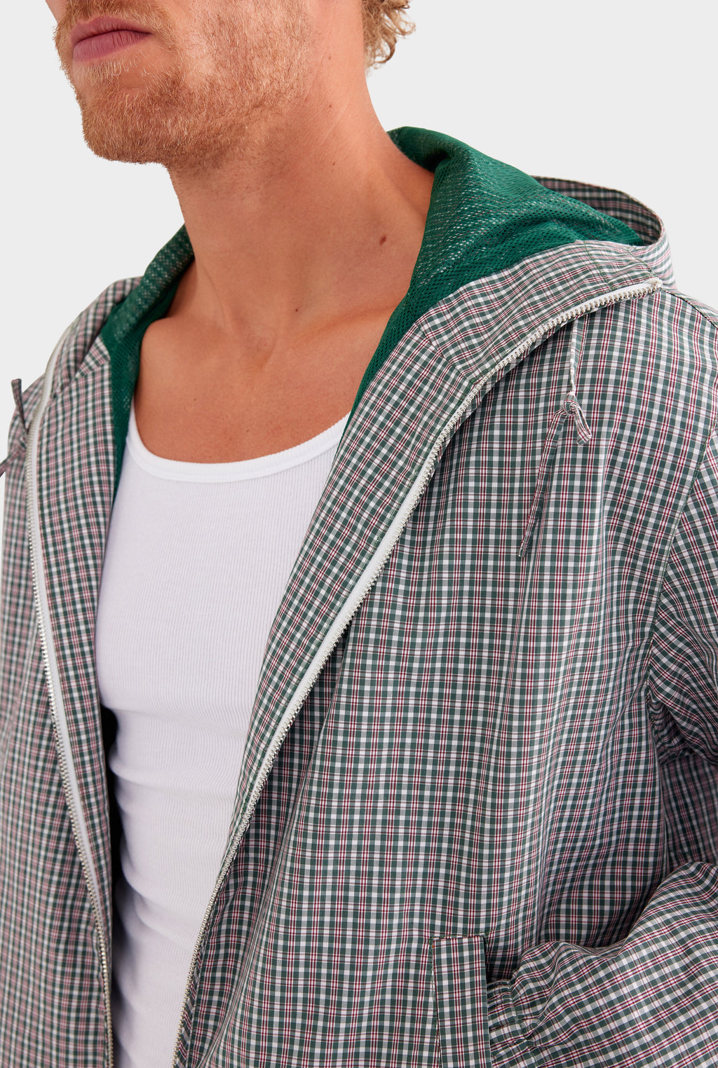 Check Hooded Spray Jacket - Multi Check