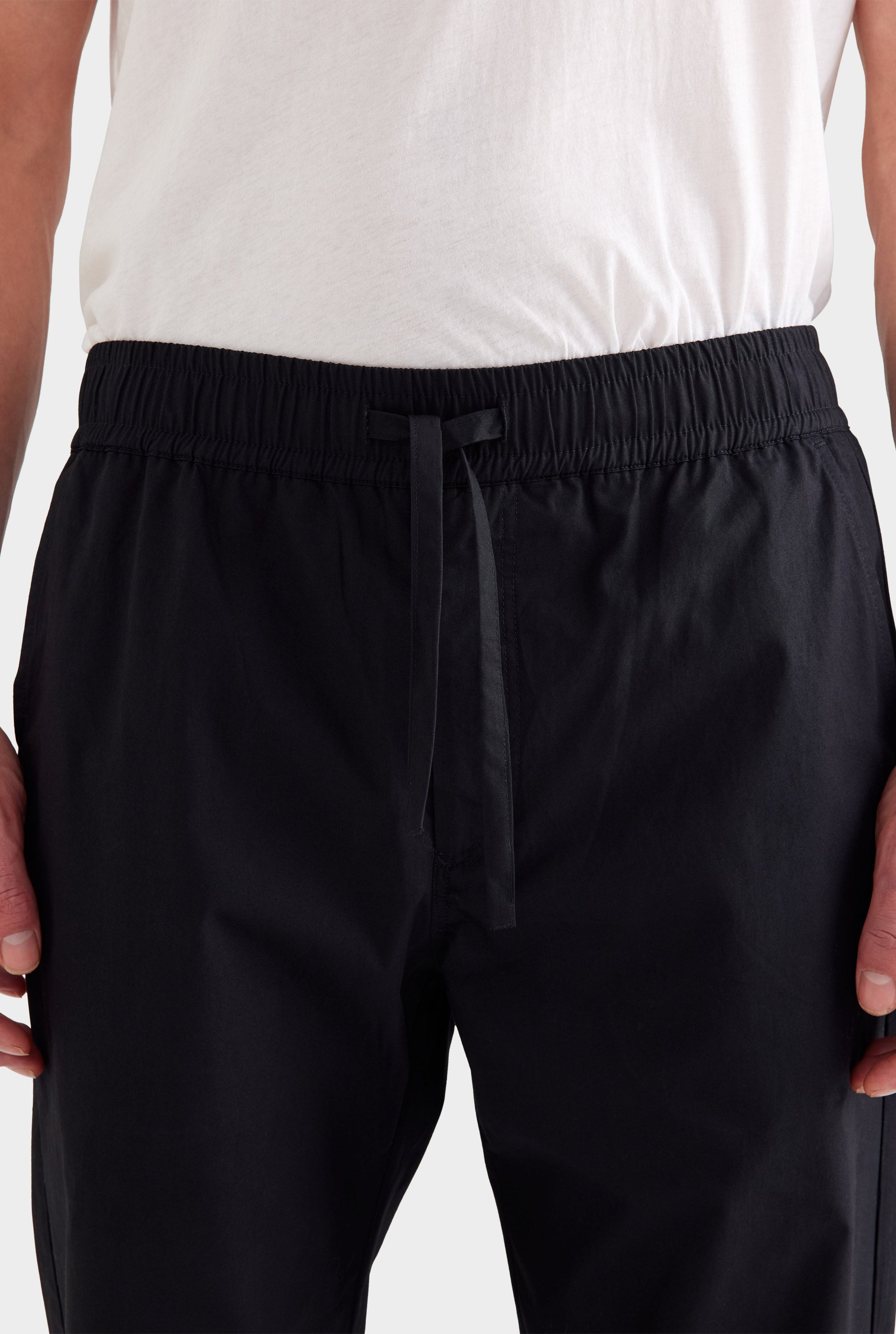 Cotton Poplin Trouser - Black