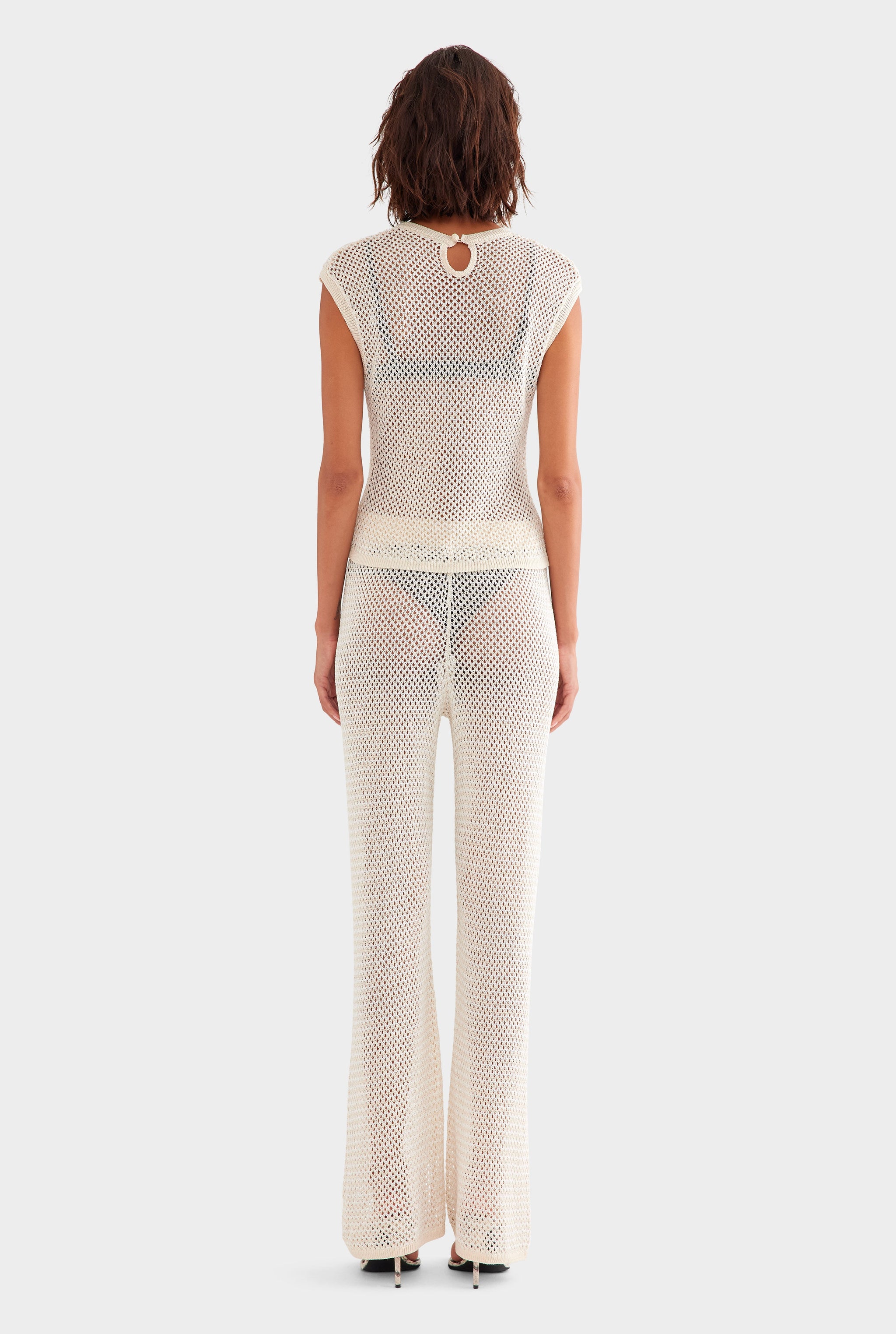 Crochet Cotton Nylon Pant - Off White/Natural