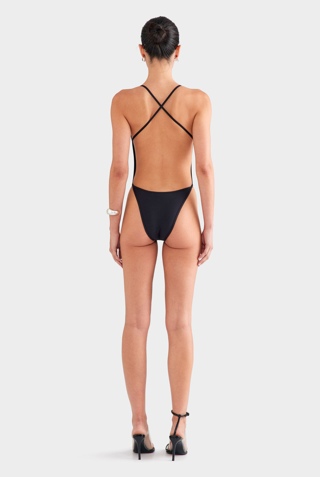 Cross Back One Piece - Black