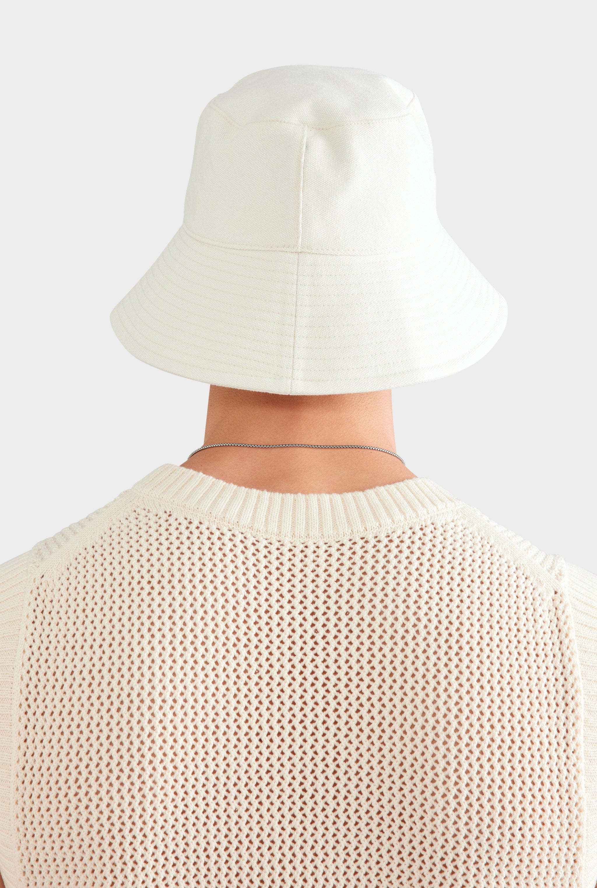 Cotton Canvas Bucket Hat - Ecru