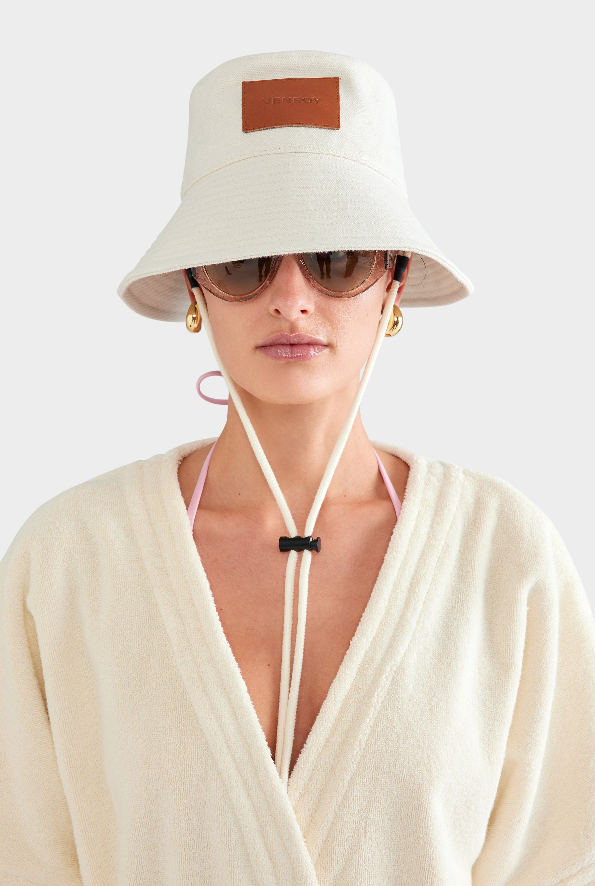 Cotton Canvas Bucket Hat - Ecru