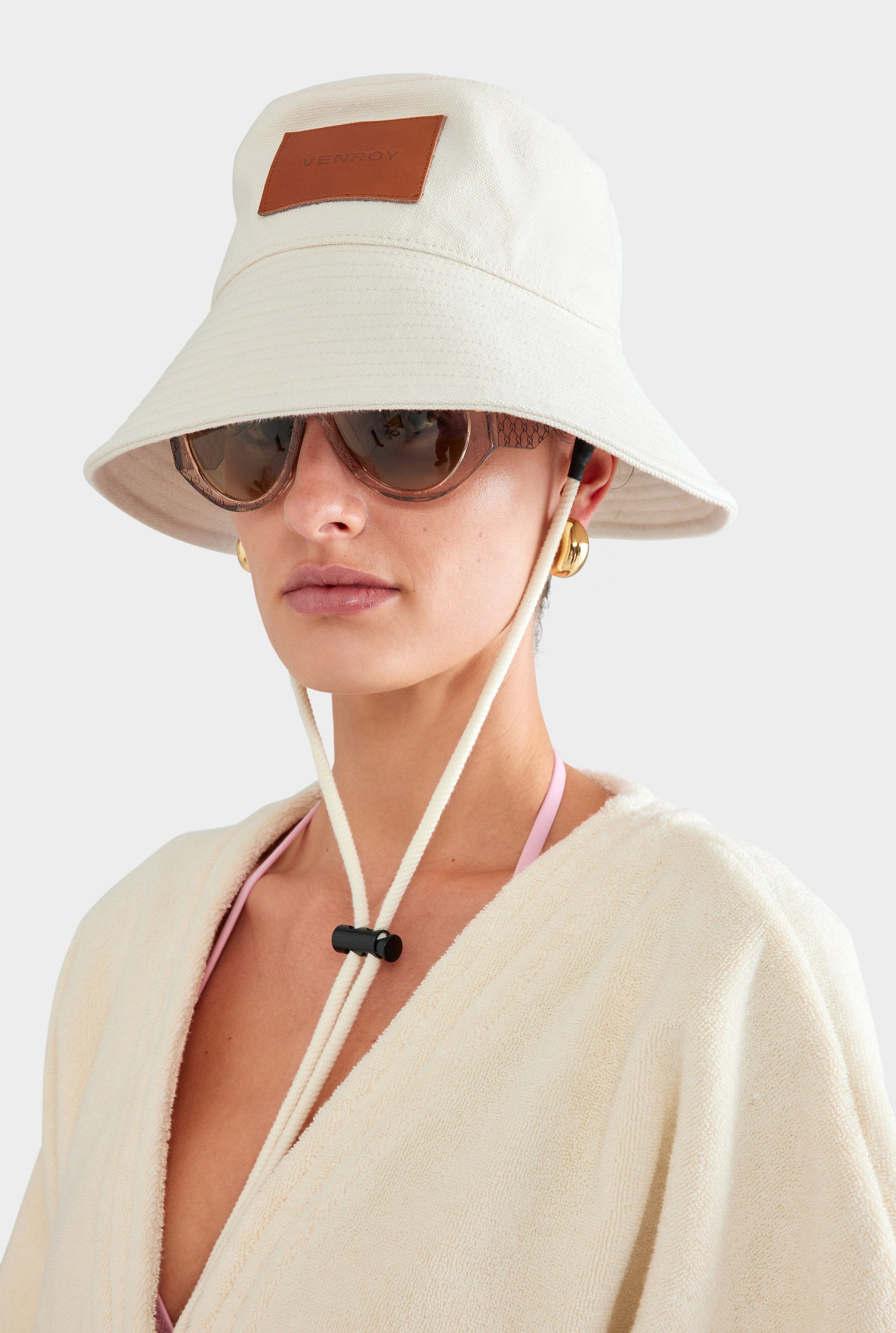 Cotton Canvas Bucket Hat - Ecru
