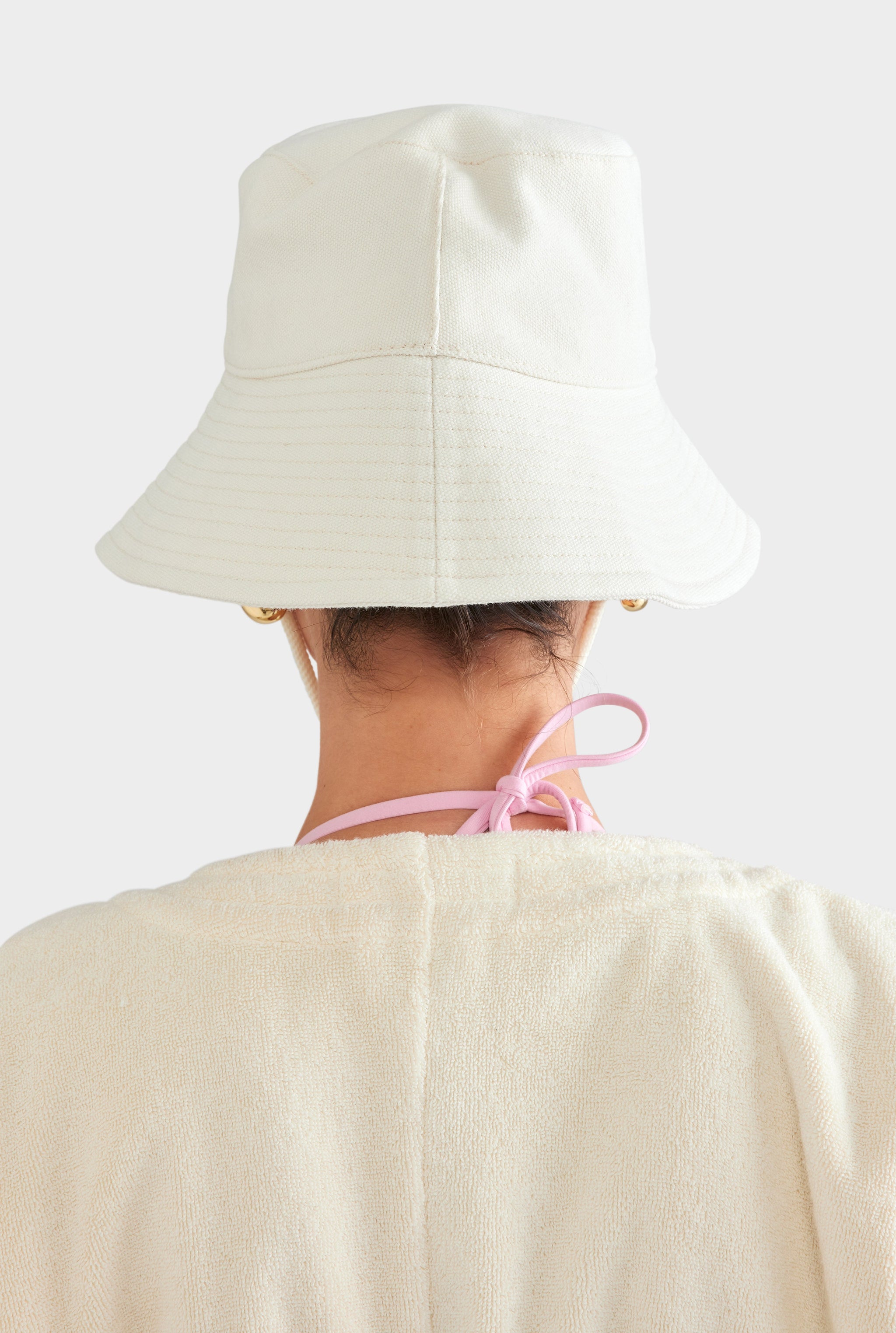 Cotton Canvas Bucket Hat - Ecru