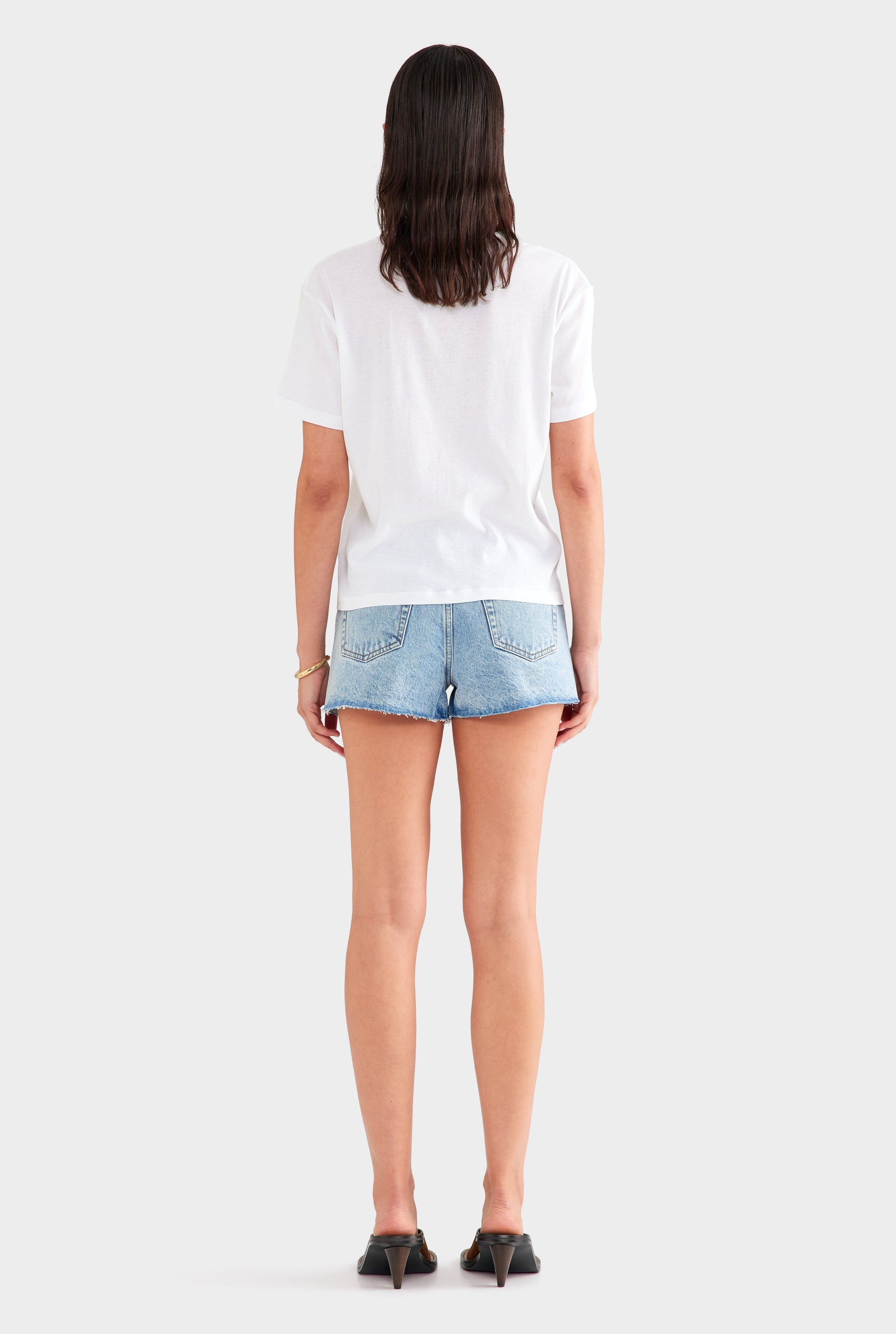 Cut Off Denim Short - Light Blue