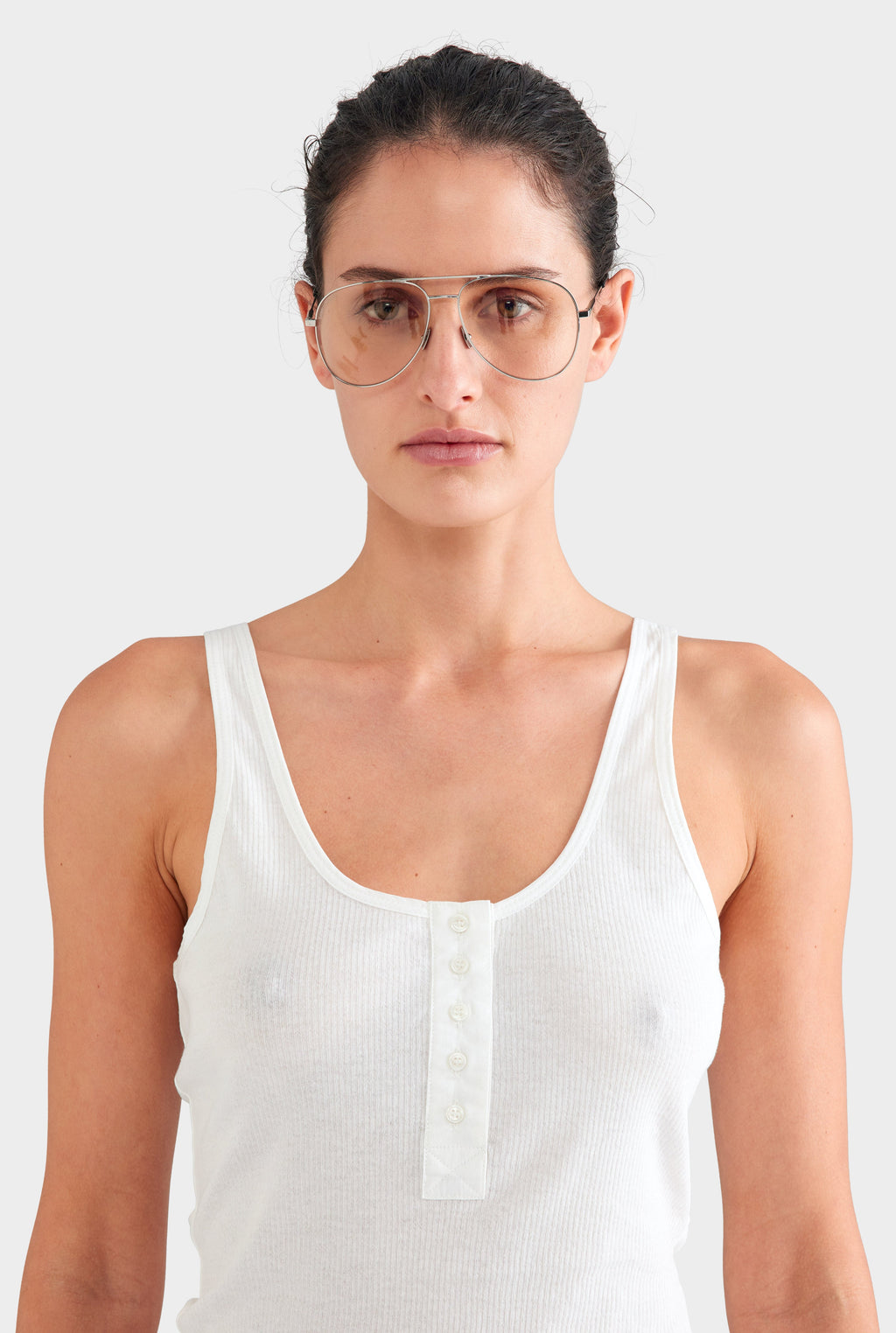 Lightweight Henley Tank - Off White