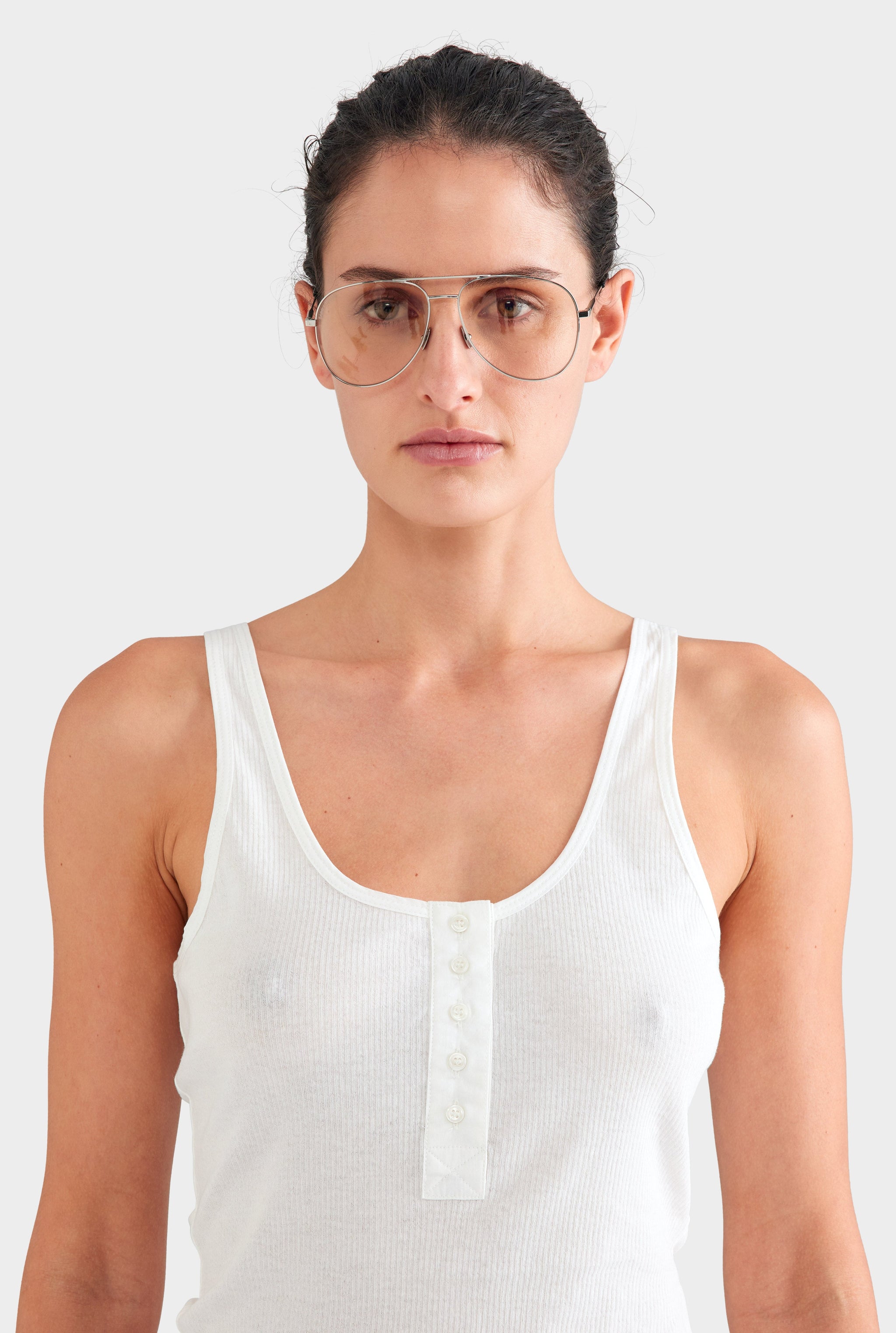 Lightweight Henley Tank - Off White