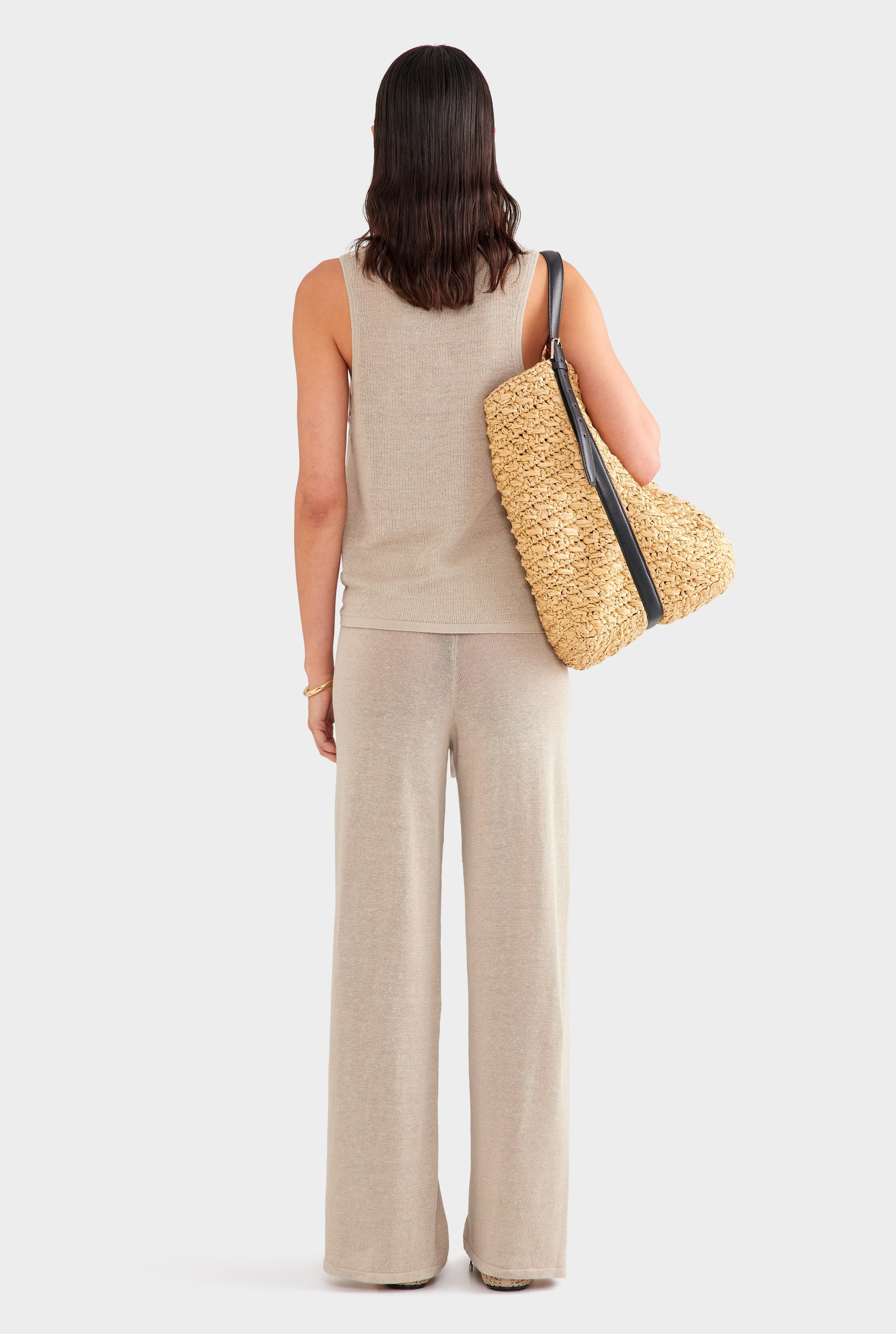 Linen Knit Pant - Taupe