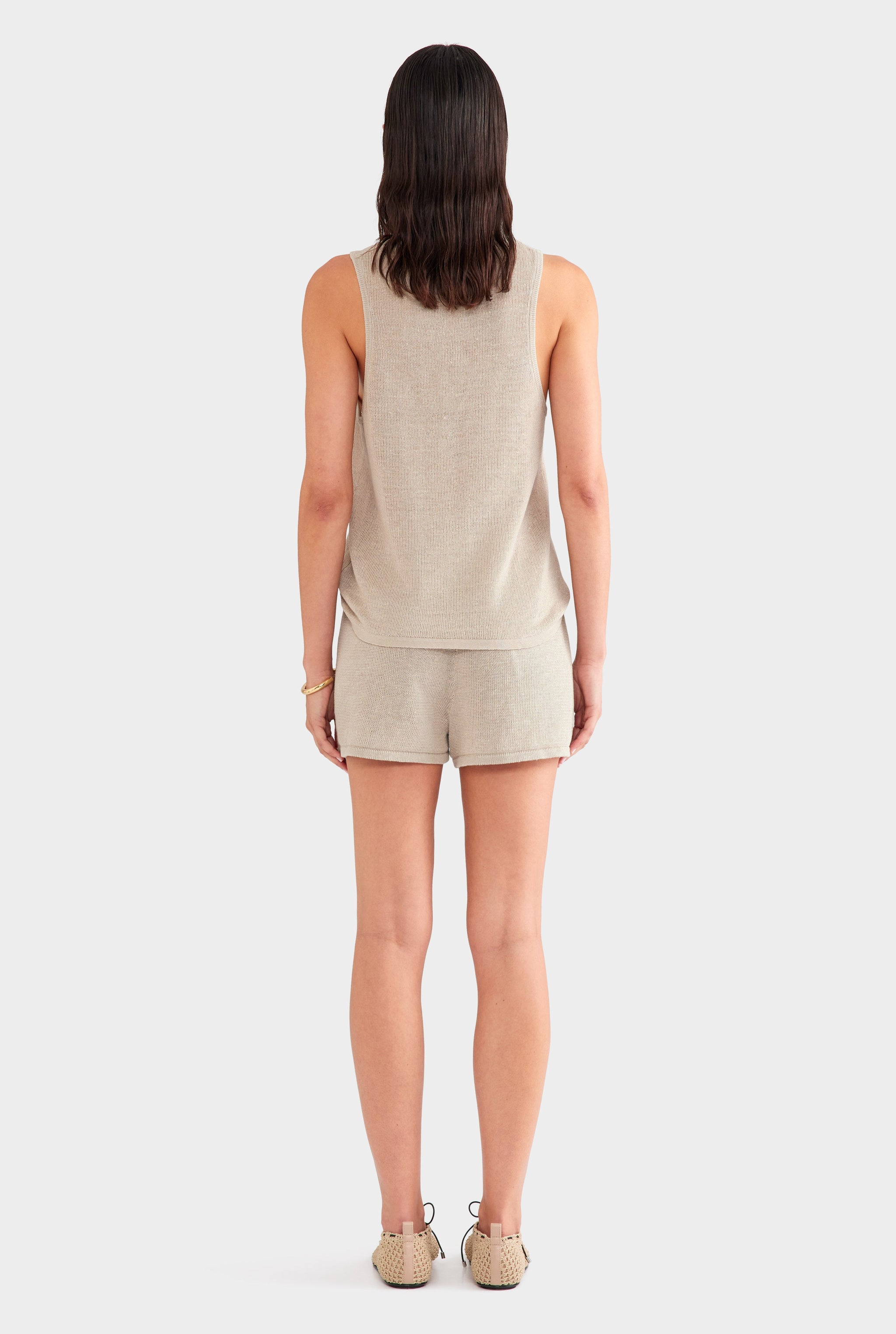 Linen Knit Short - Taupe