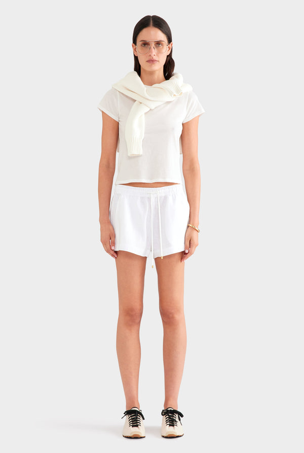 Linen Lounge Short - White
