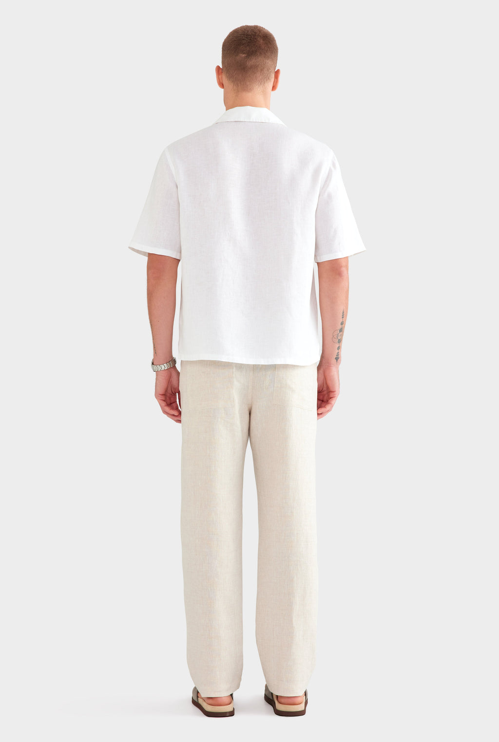 Linen Camp Collar Shirt - White