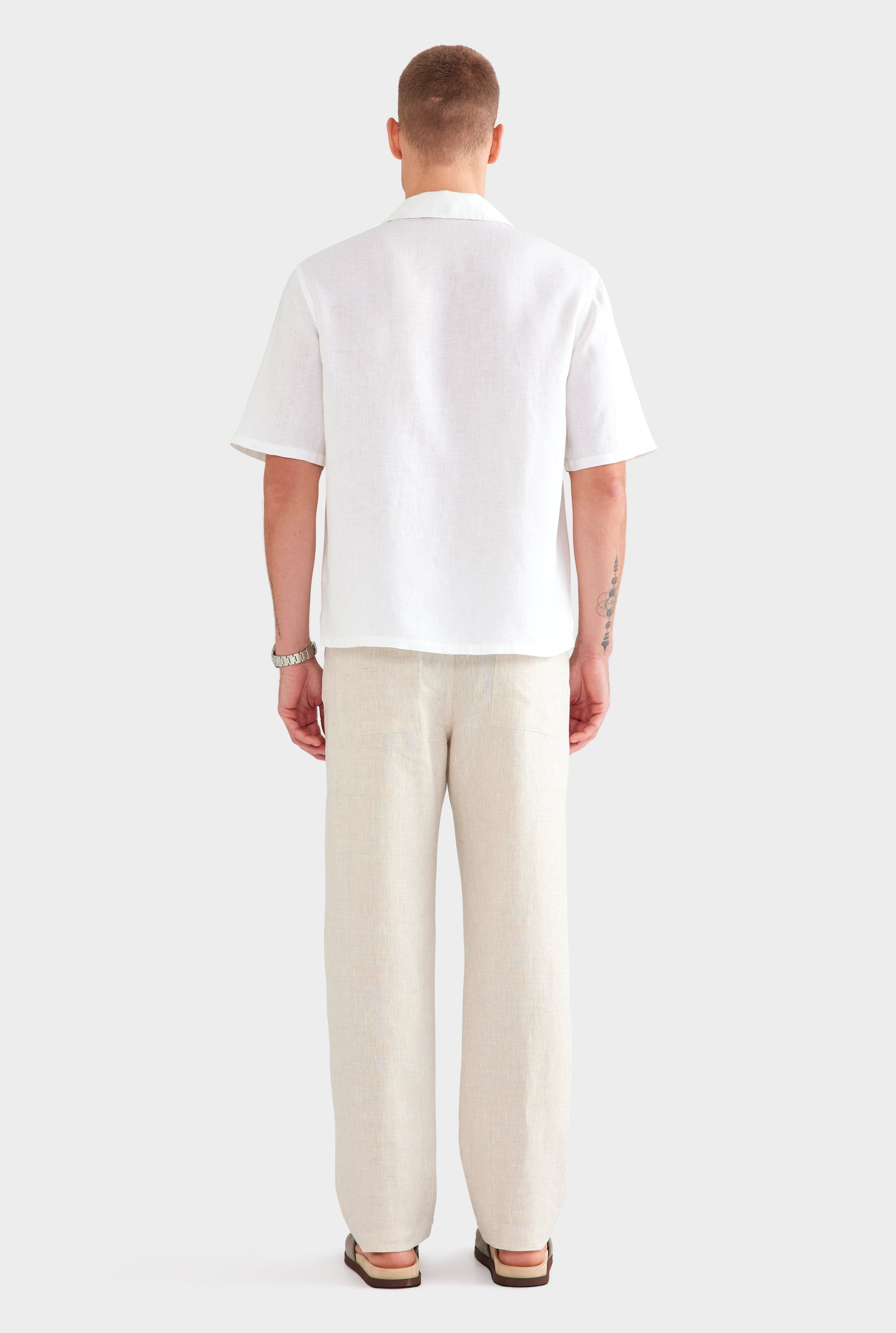 Linen Camp Collar Shirt - White