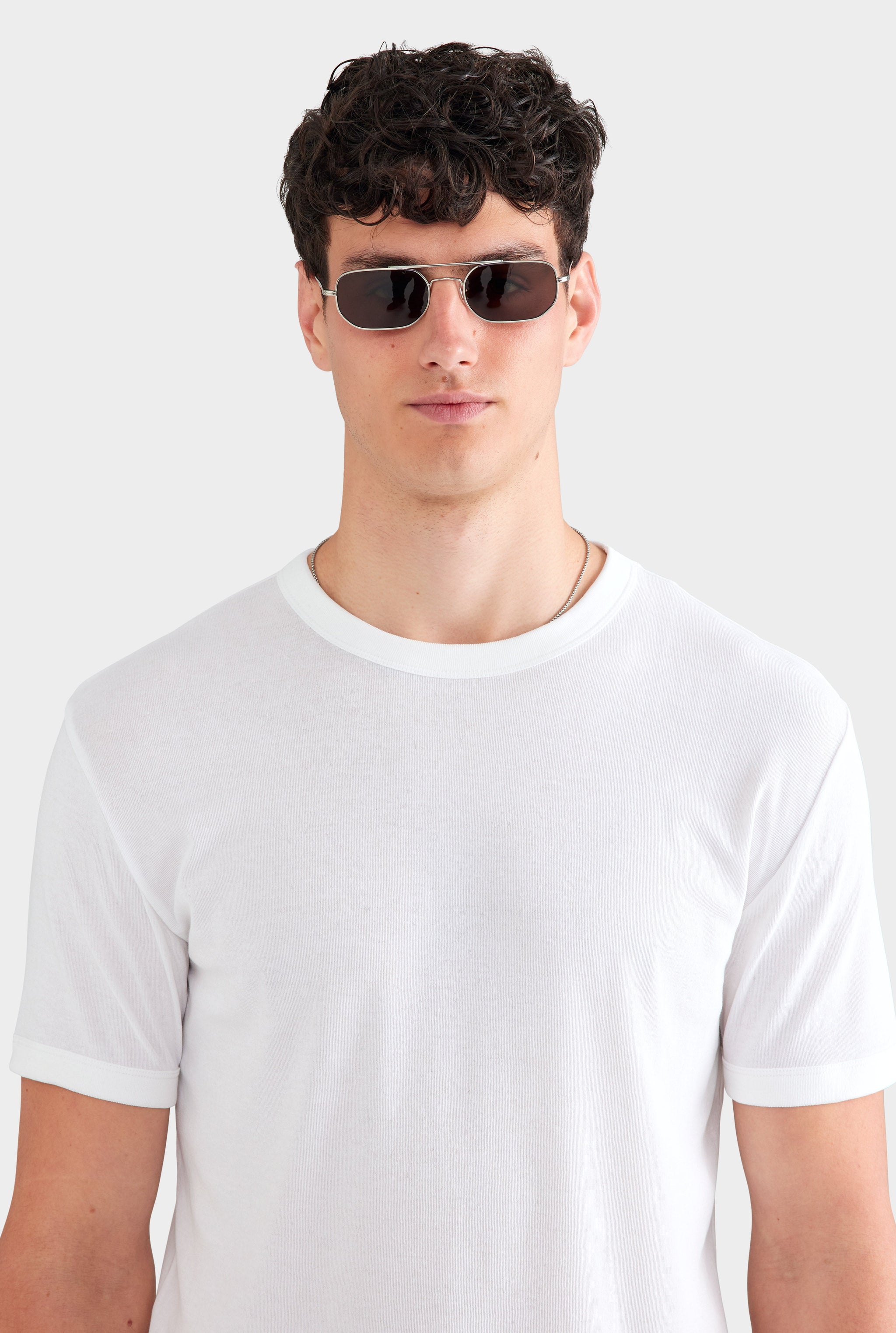 Rib Ringer T Shirt - White