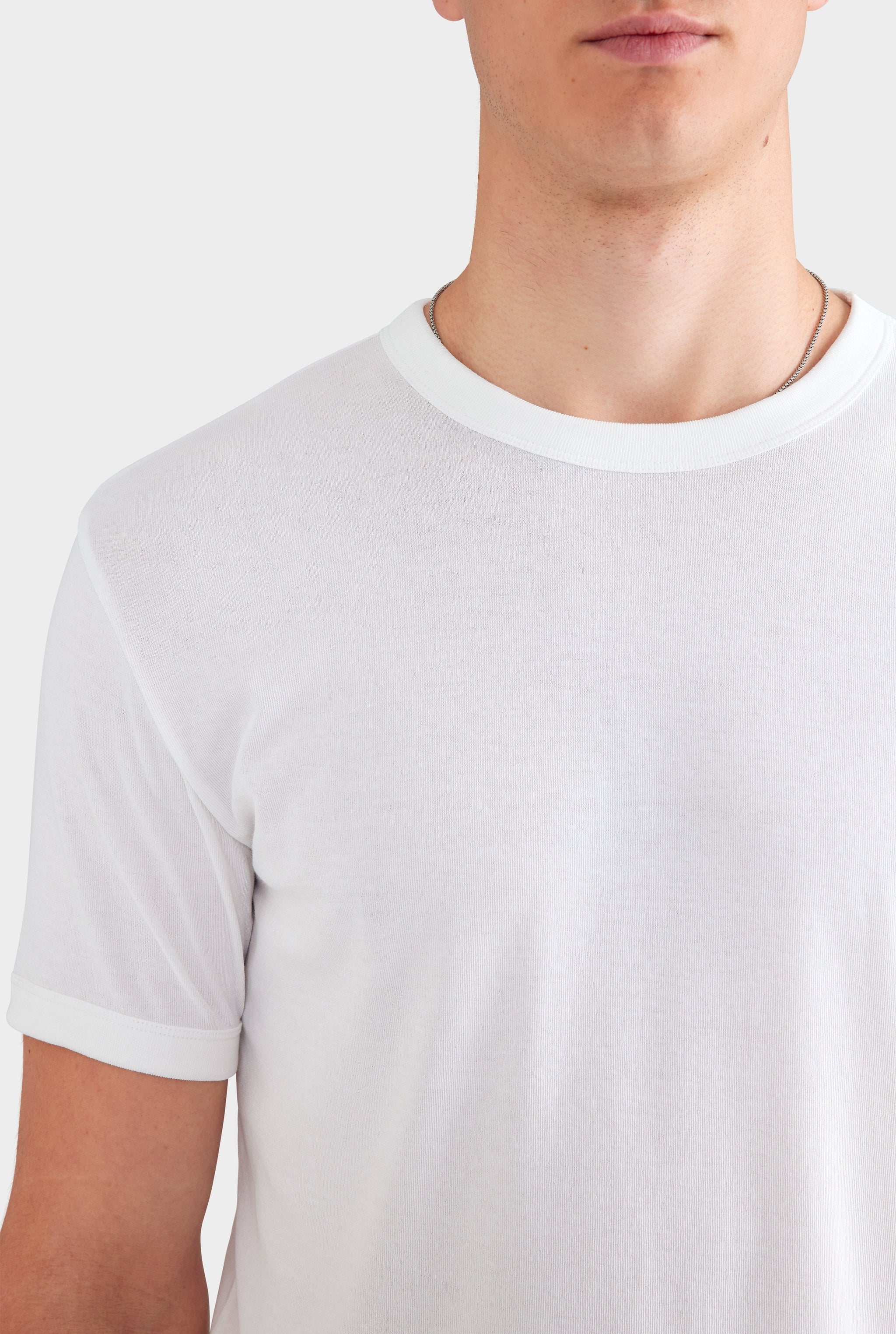 Rib Ringer T Shirt - White