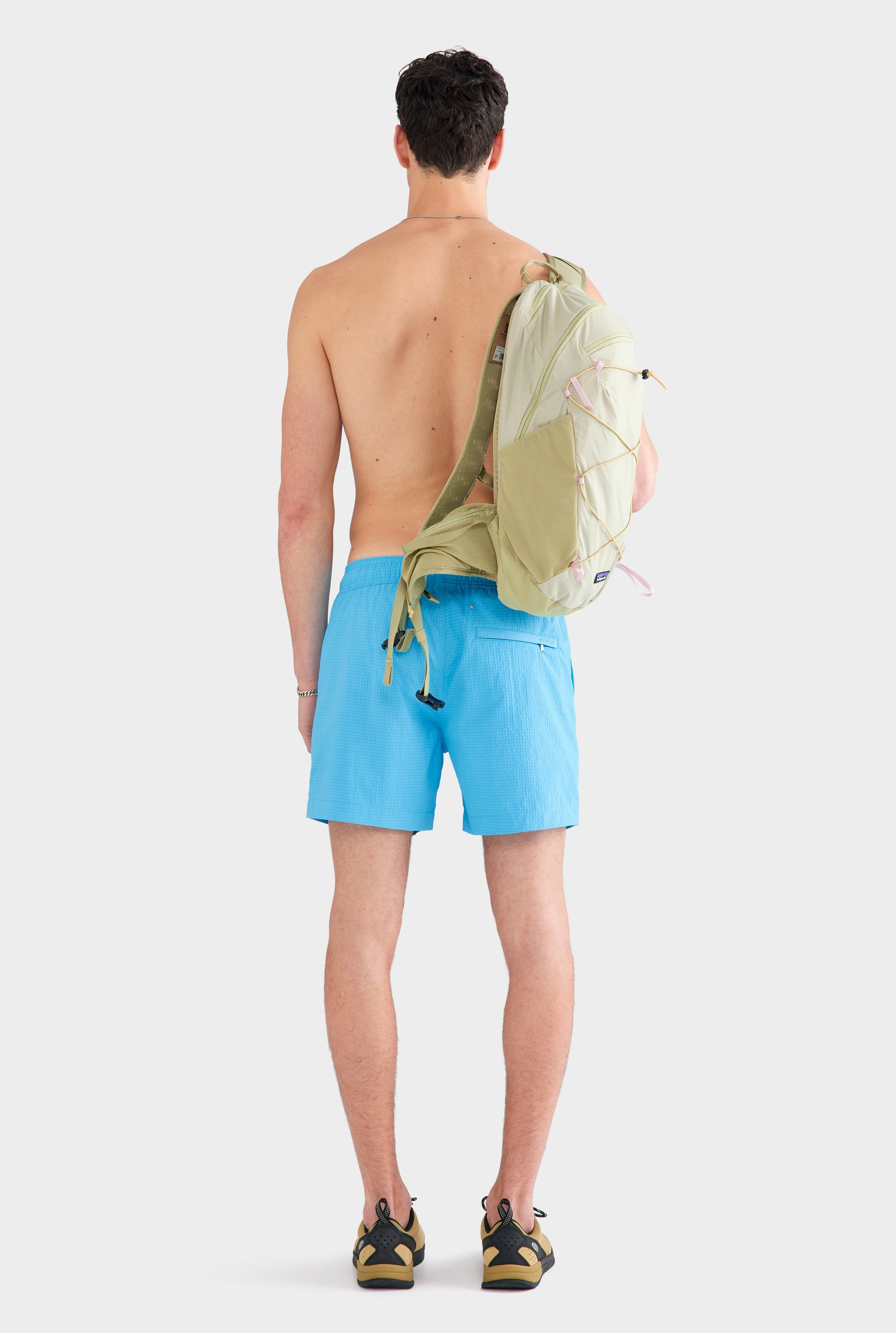 Seersucker Solid Swim Short - Aquarius Blue