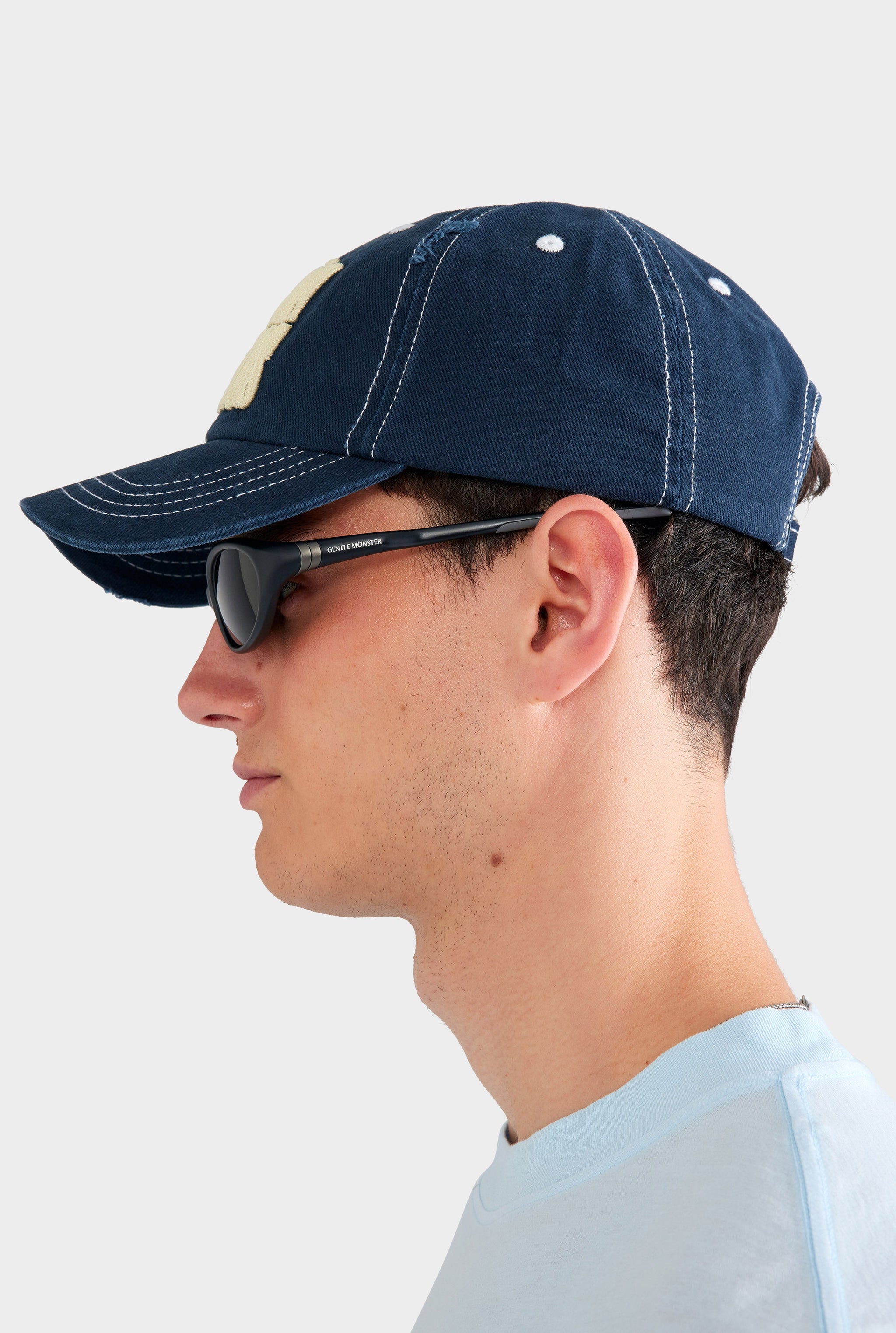 Sifnos Distressed Twill Cap - Washed Navy