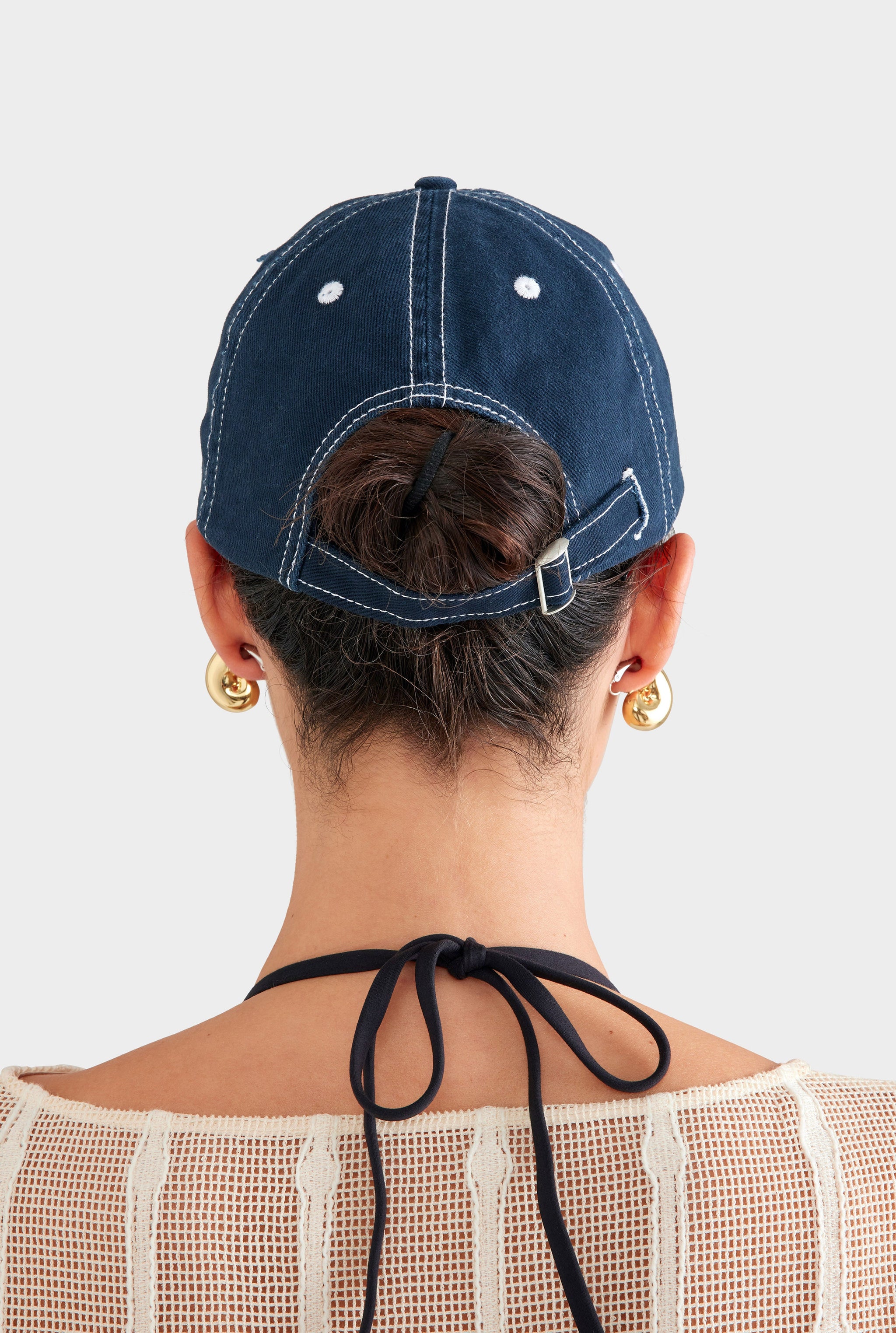 Sifnos Distressed Twill Cap - Washed Navy