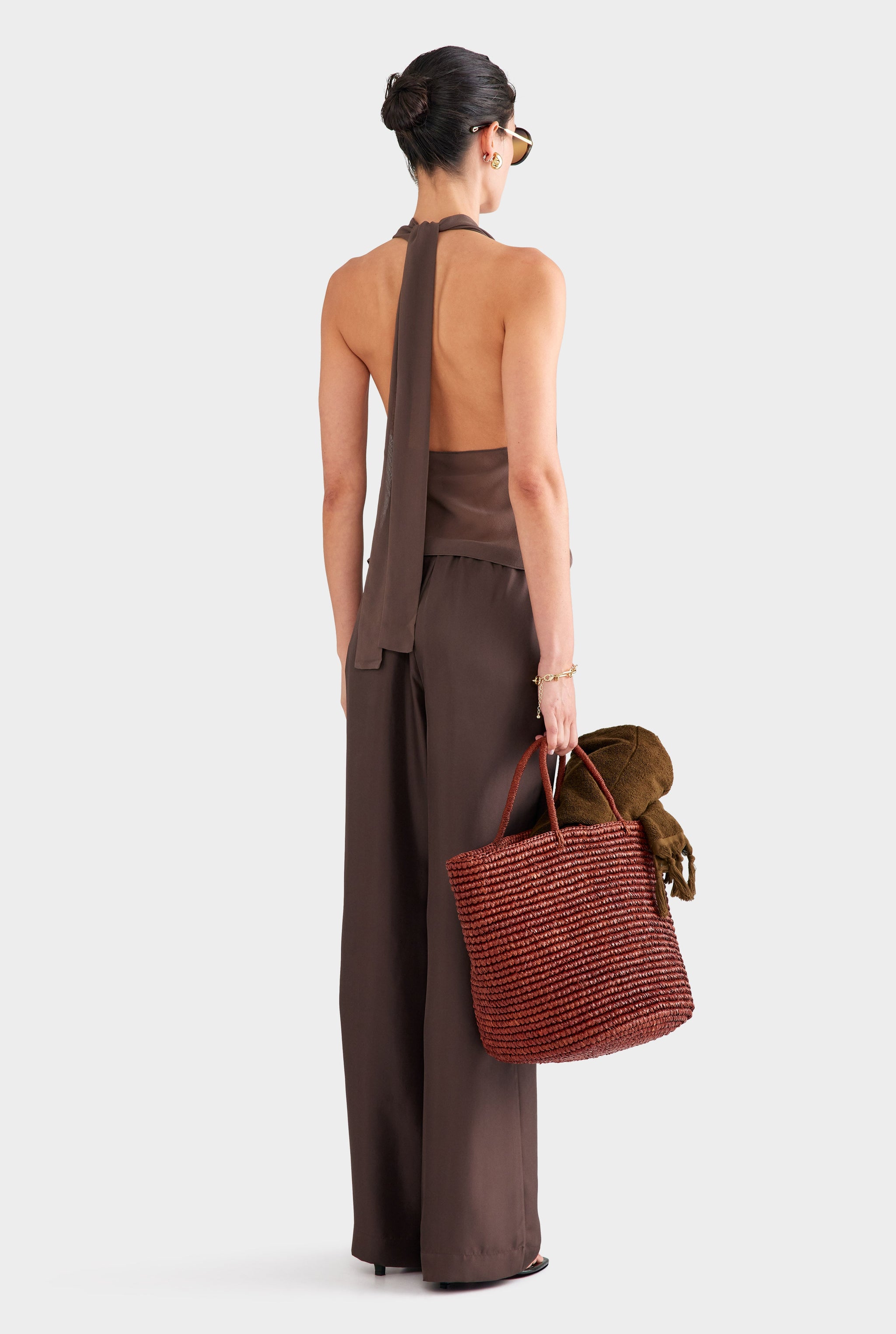 Silk Relaxed Pant - Chocolate