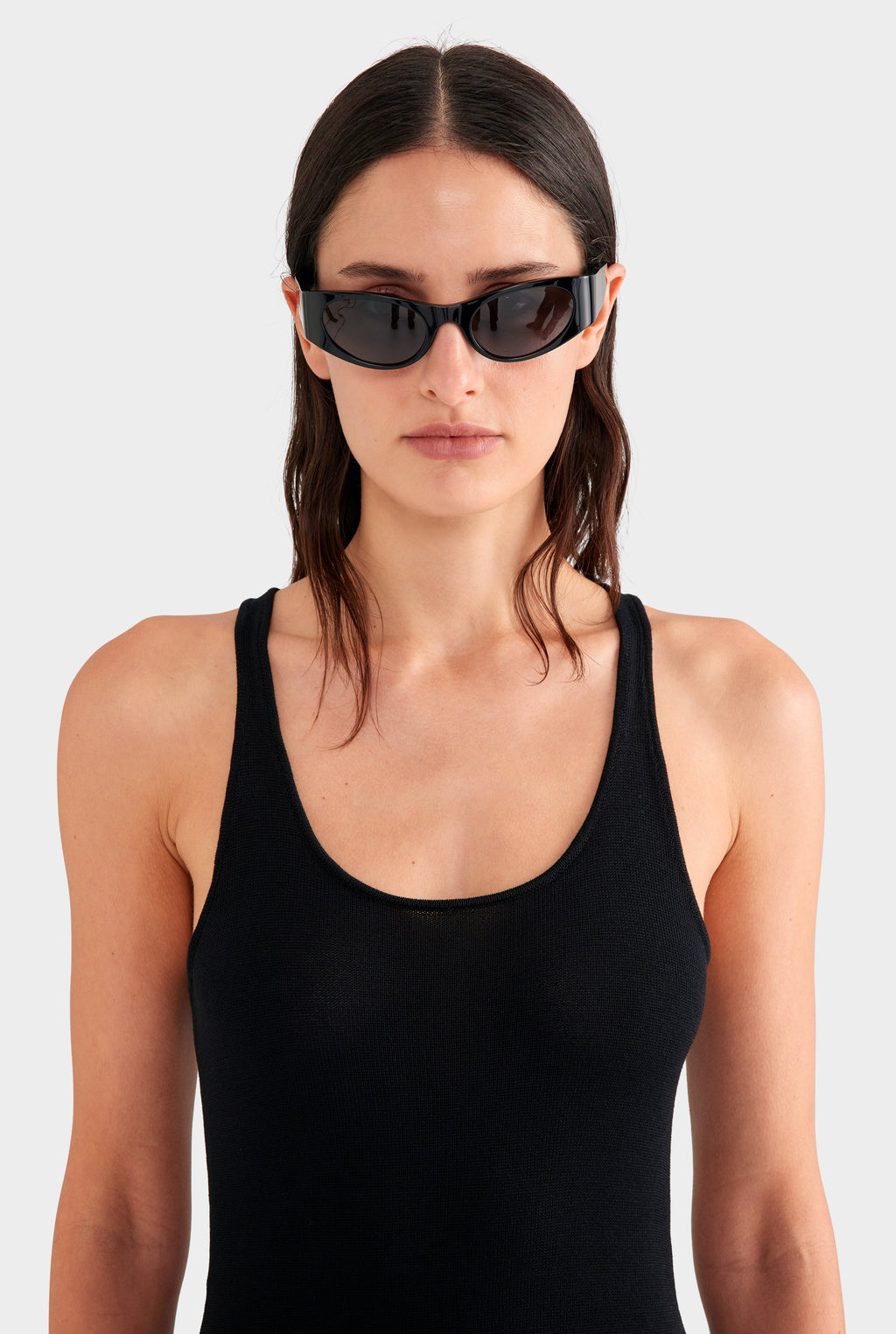 Tencel Silk Knit Tank Dress - Black