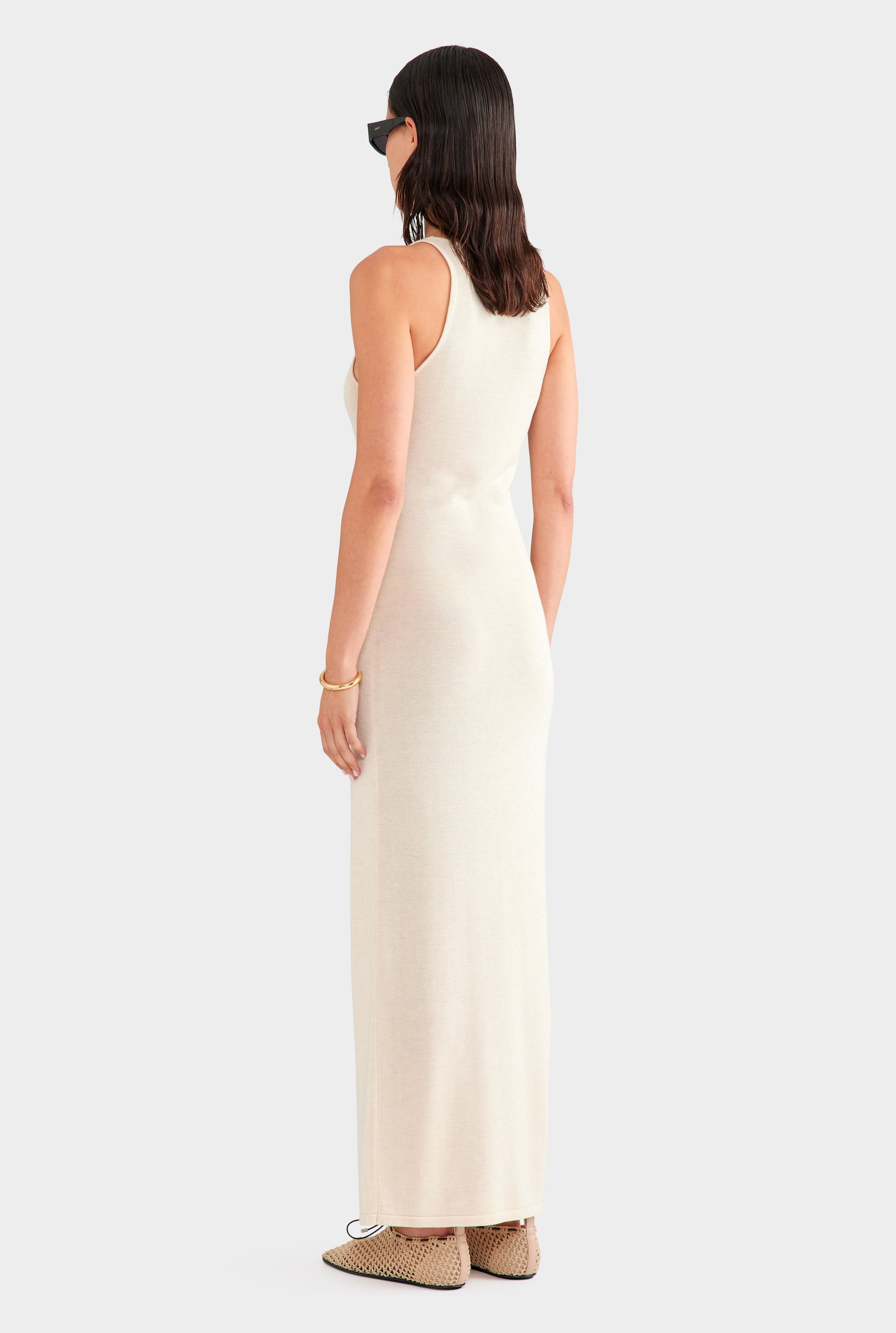Tencel Silk Knit Tank Dress - Sand