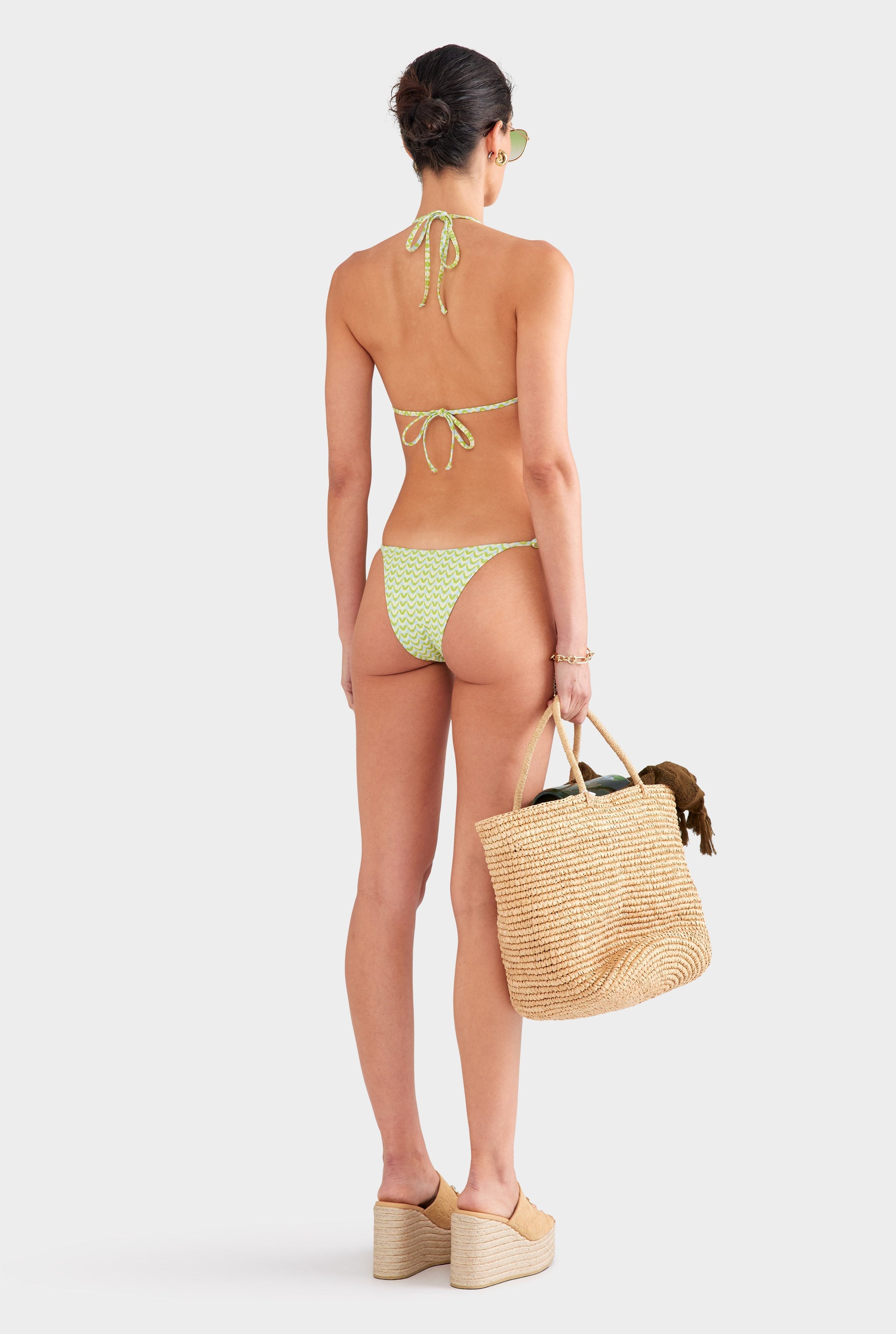 Triangle Bikini - Blue/Green/Yellow V Monogram