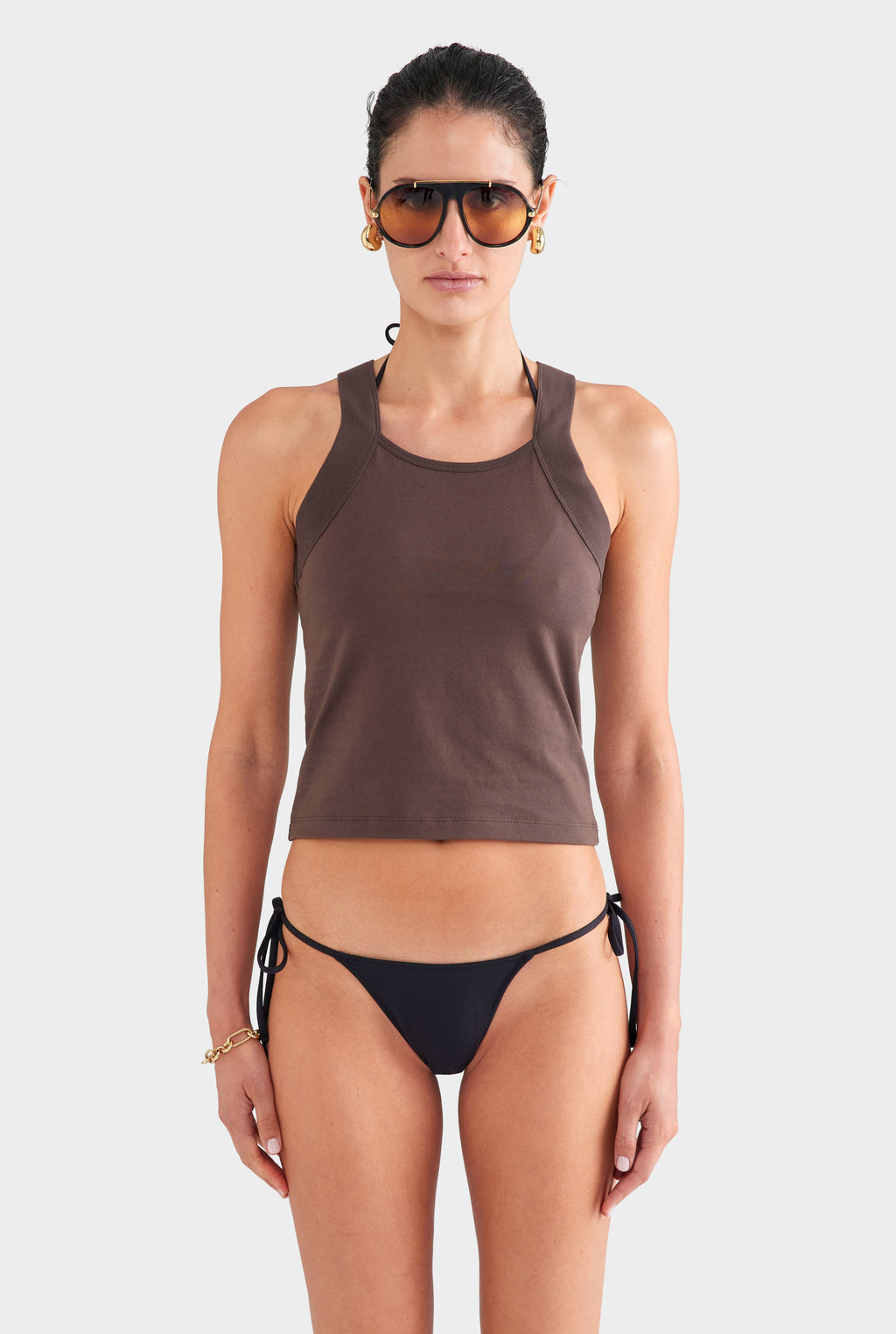 Wide Strap Tank - Chocolate