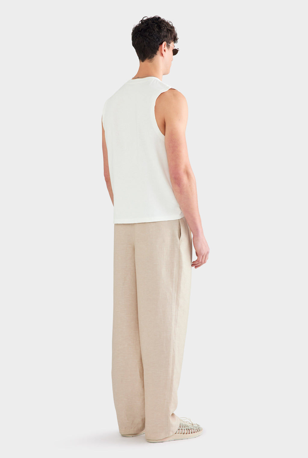 Wool Linen Relaxed Pant - Stone