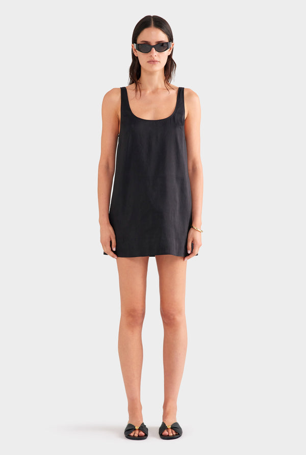 venroy black mini dress Womens Womens Silk Linen Shift maternity office dress a line beach dress Size:12/18m European flax linen