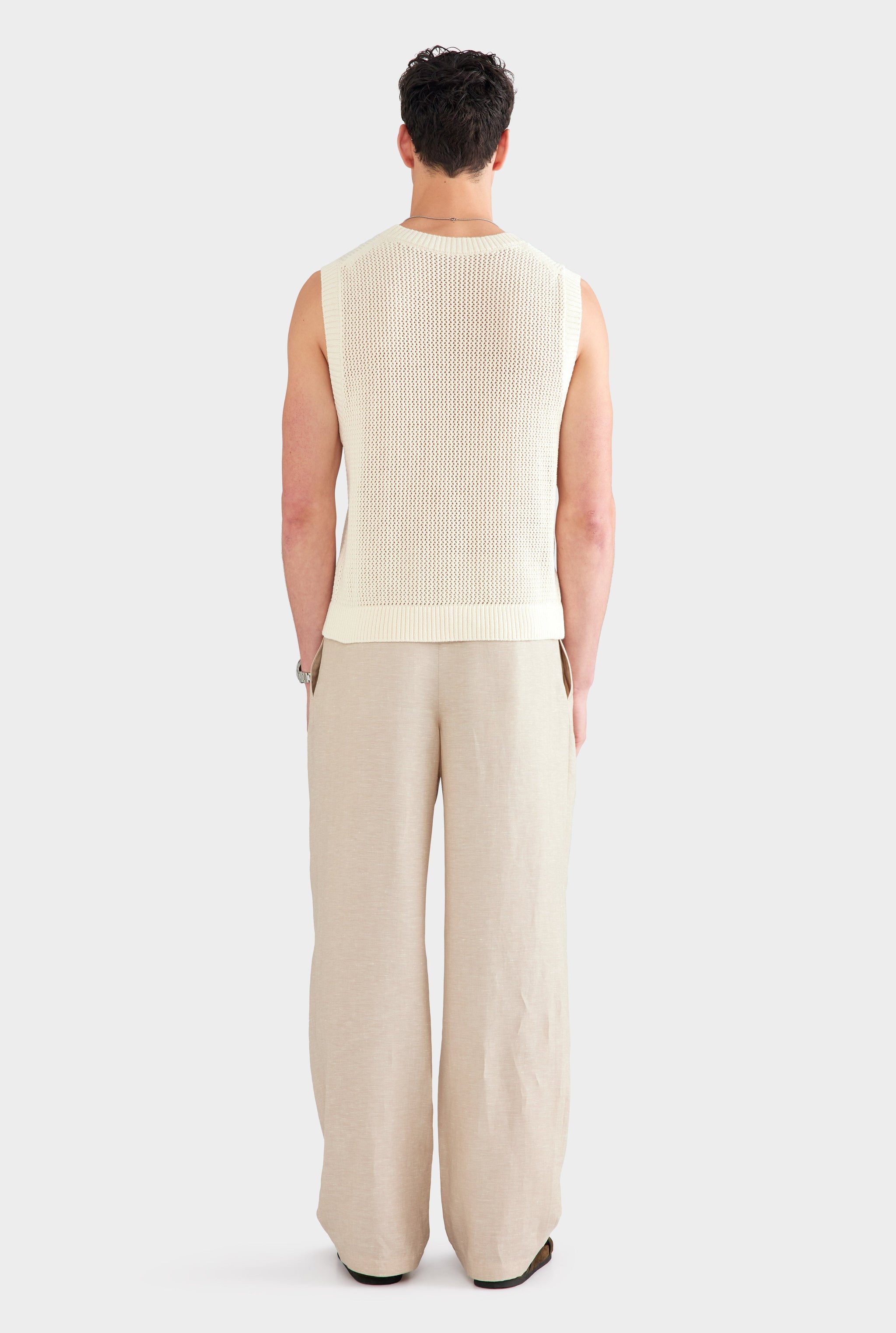 Crochet Knit Tank - Cream