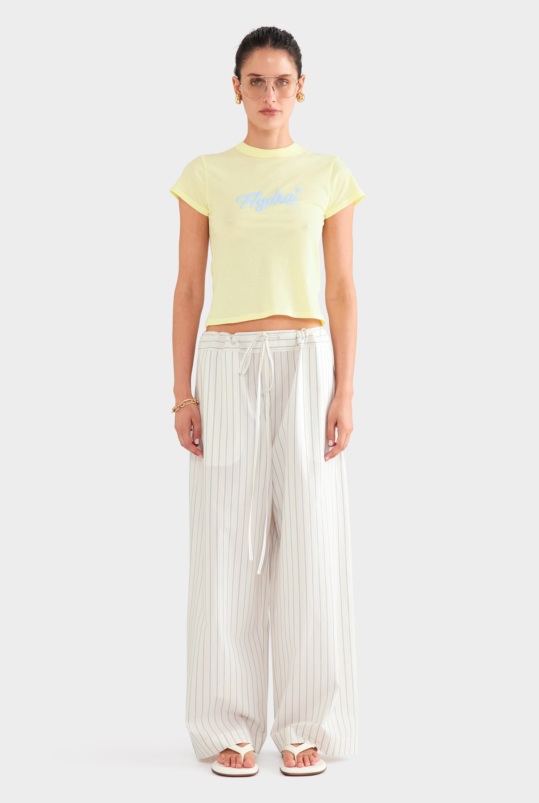 Lightweight Cotton Baby Tee - Pale Yellow/Hydra