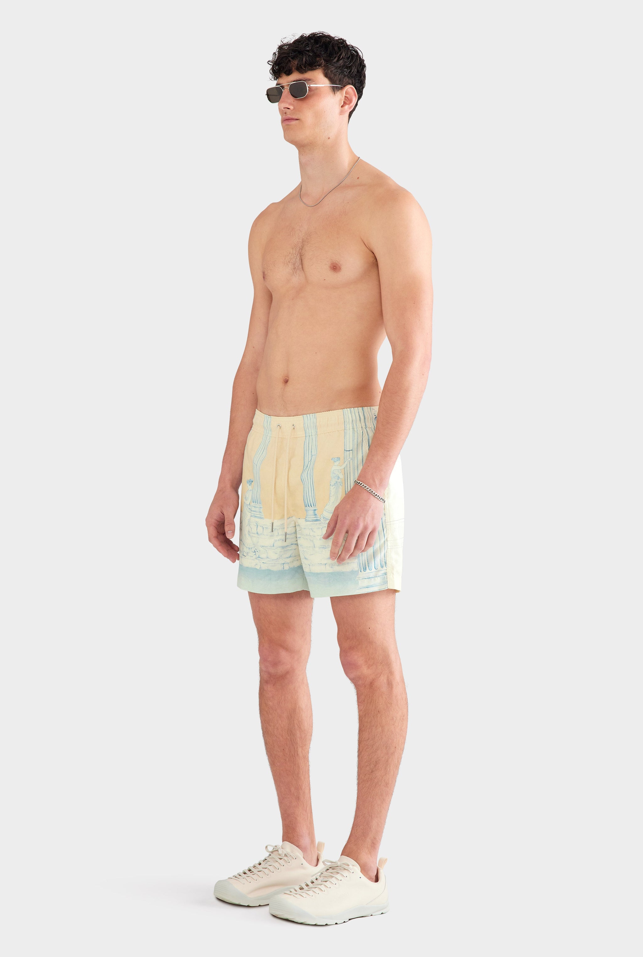 Printed Swim Short - Ancient Greek Orange Sunset