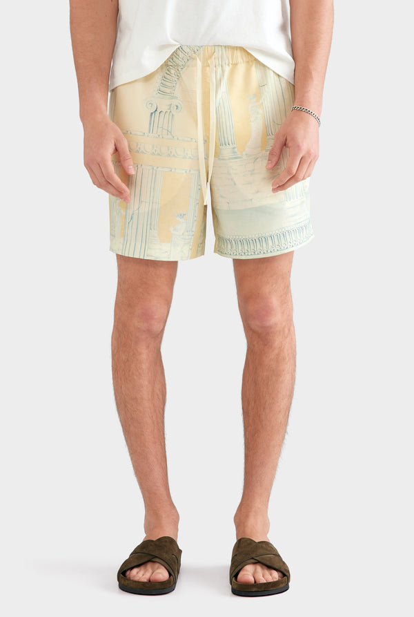 Relaxed Tencel Short - Ancient Greek Orange Sunset