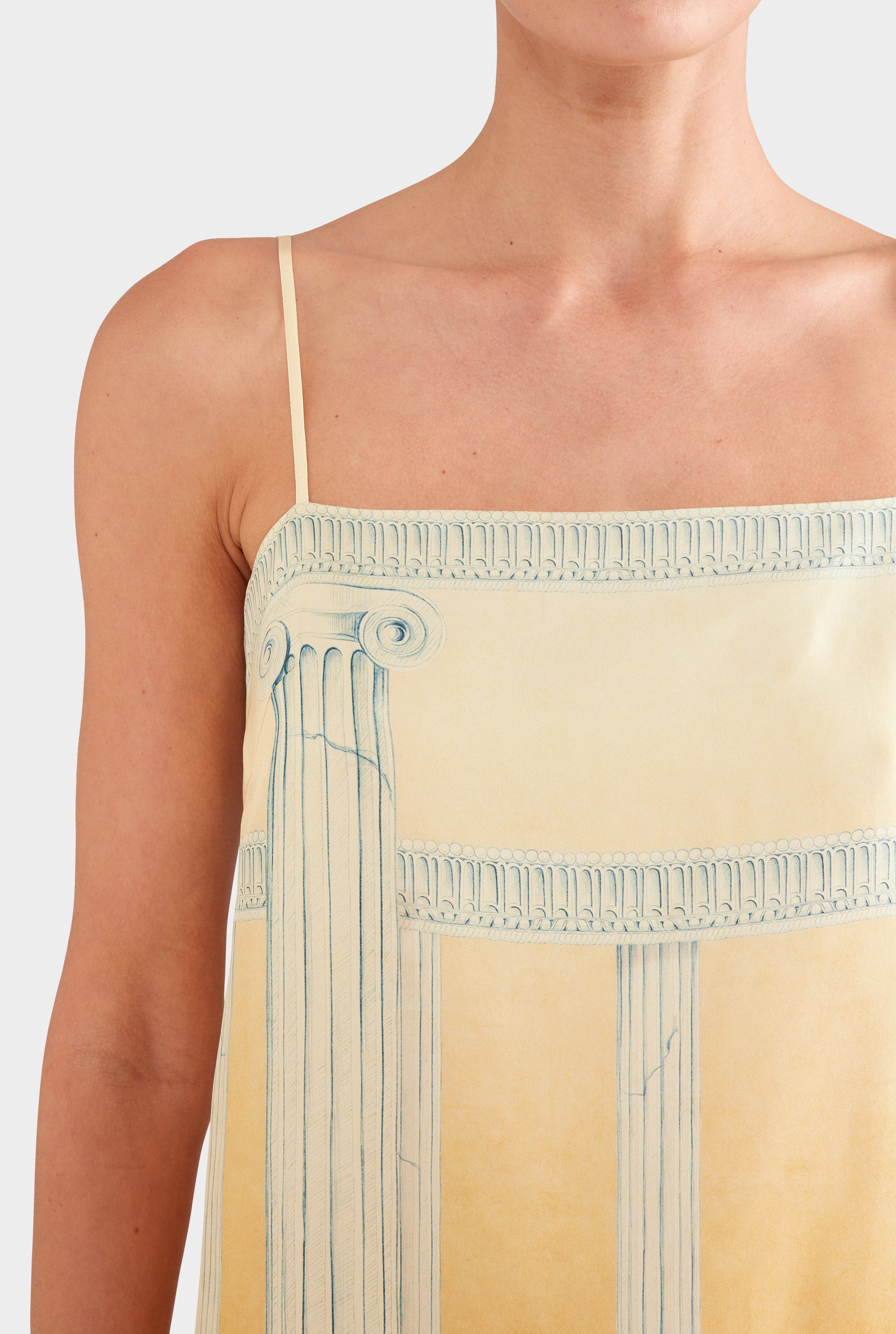 Silk Twill Mini Dress - Ancient Greek Orange Sunset