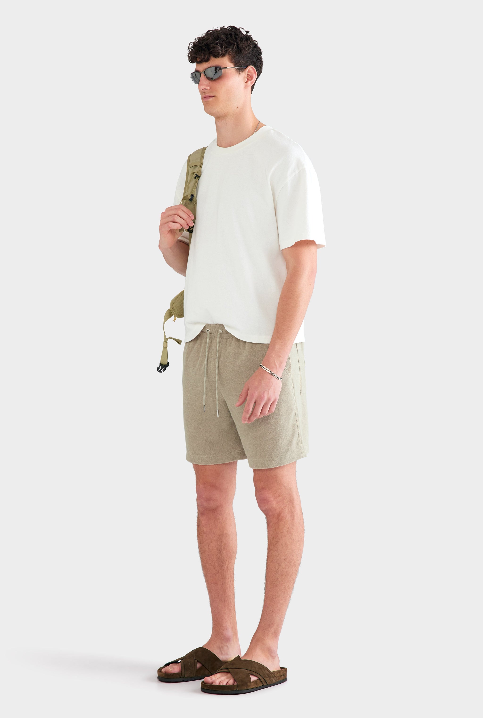 Terry Lounge Short - Olive Taupe