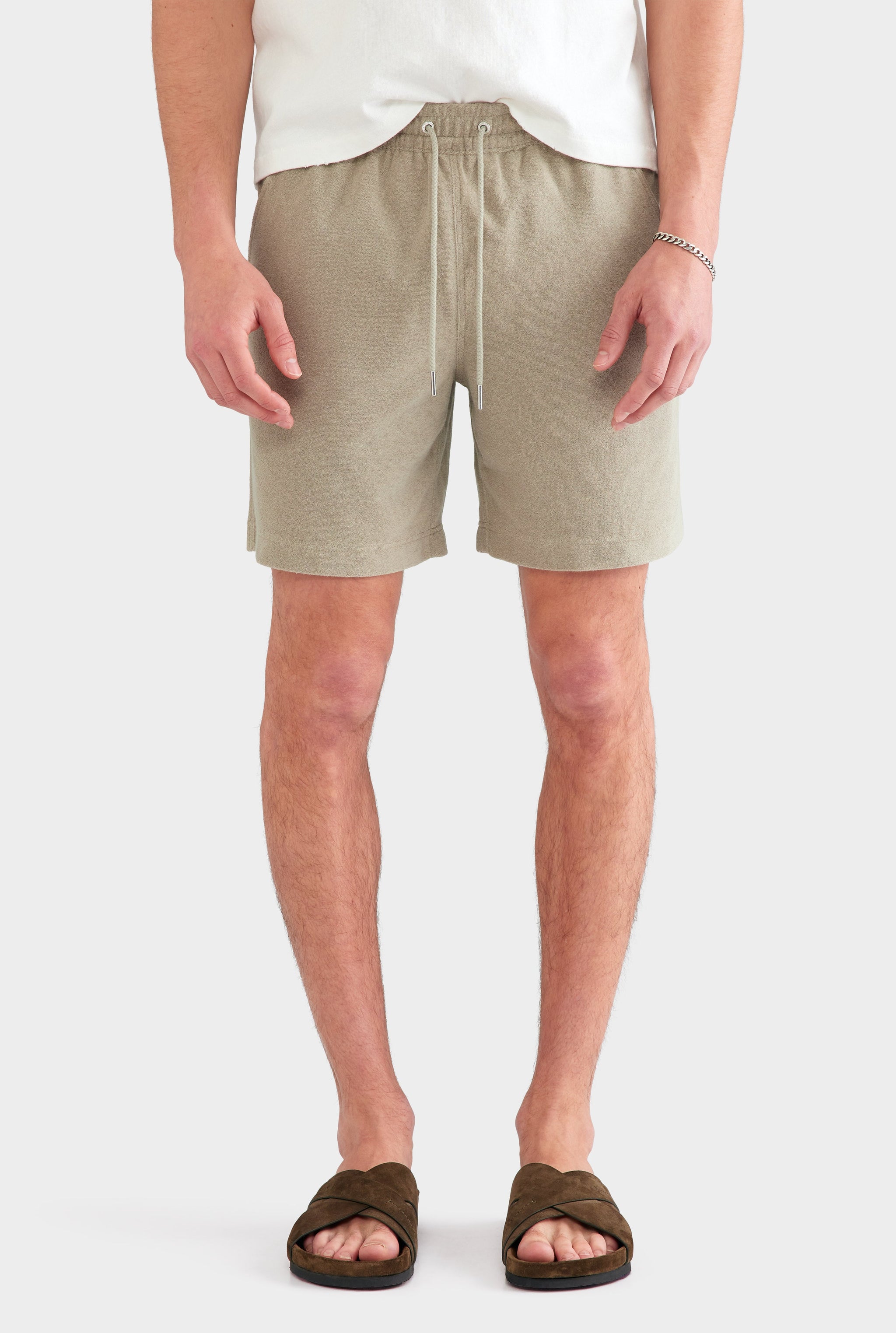 Terry Lounge Short - Olive Taupe