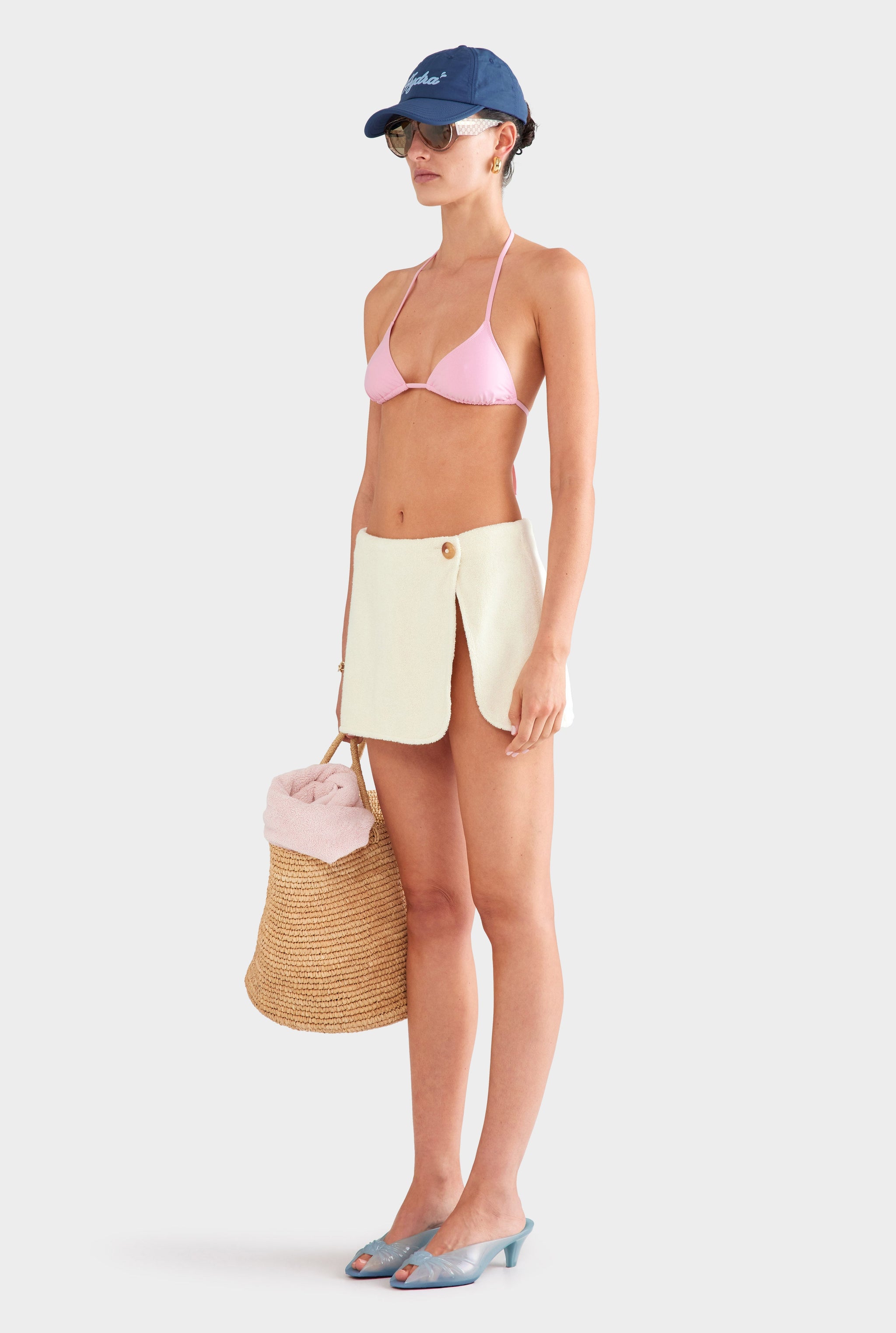 Terry Wrap Mini Skirt - Ecru