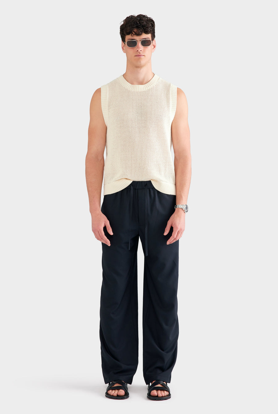 Wool Relaxed Pant - Black