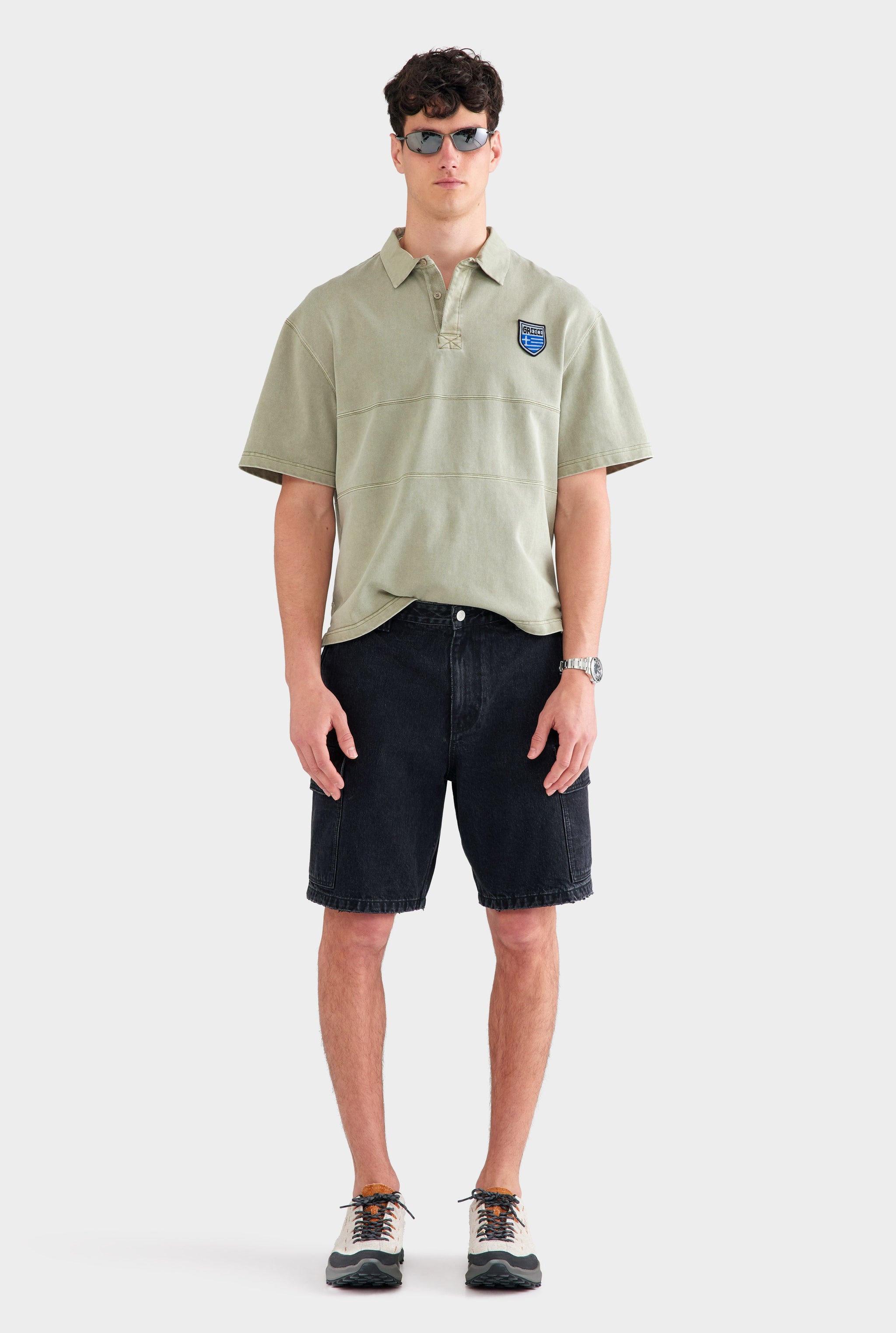 Denim Cargo Short - Washed Black