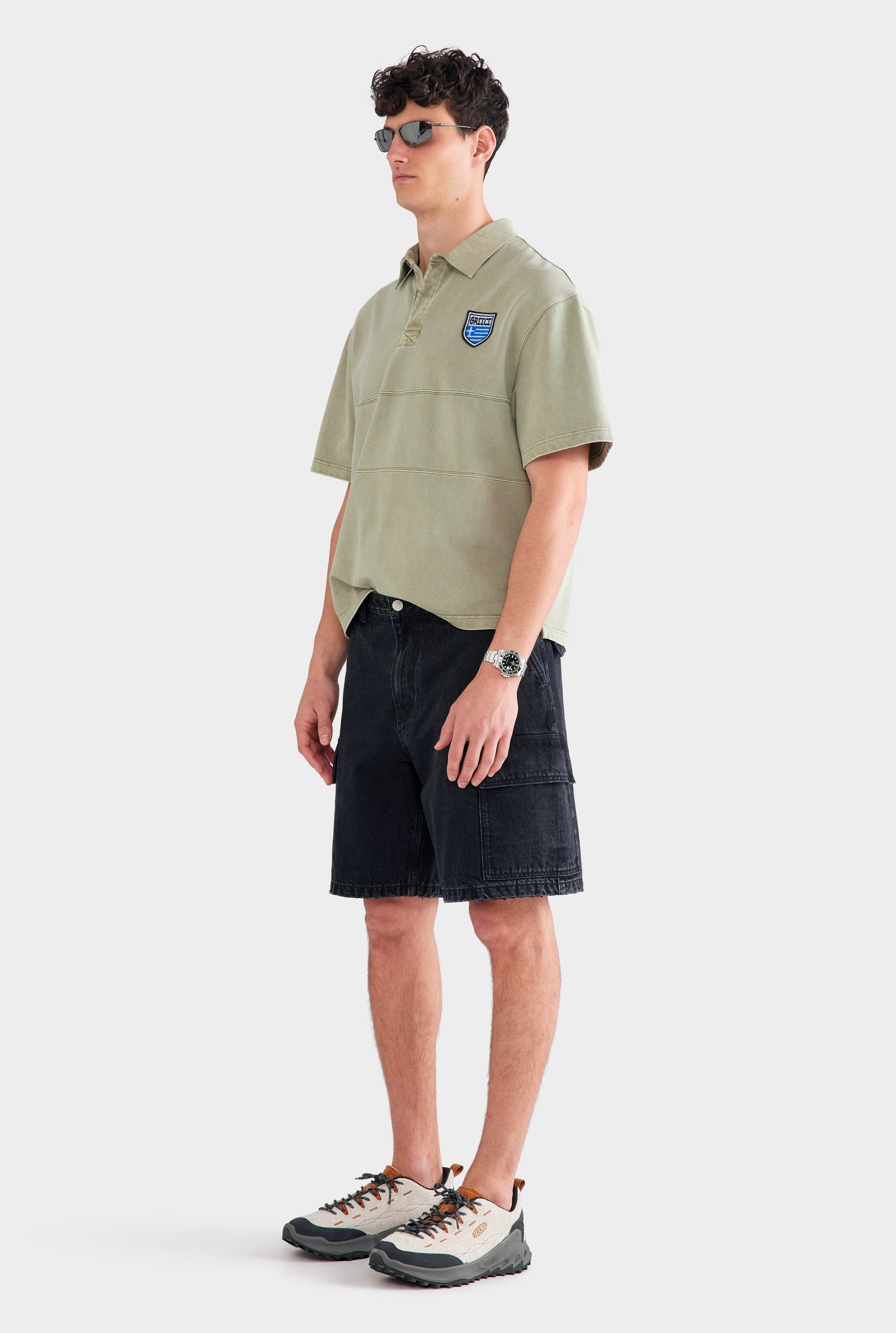 Denim Cargo Short - Washed Black