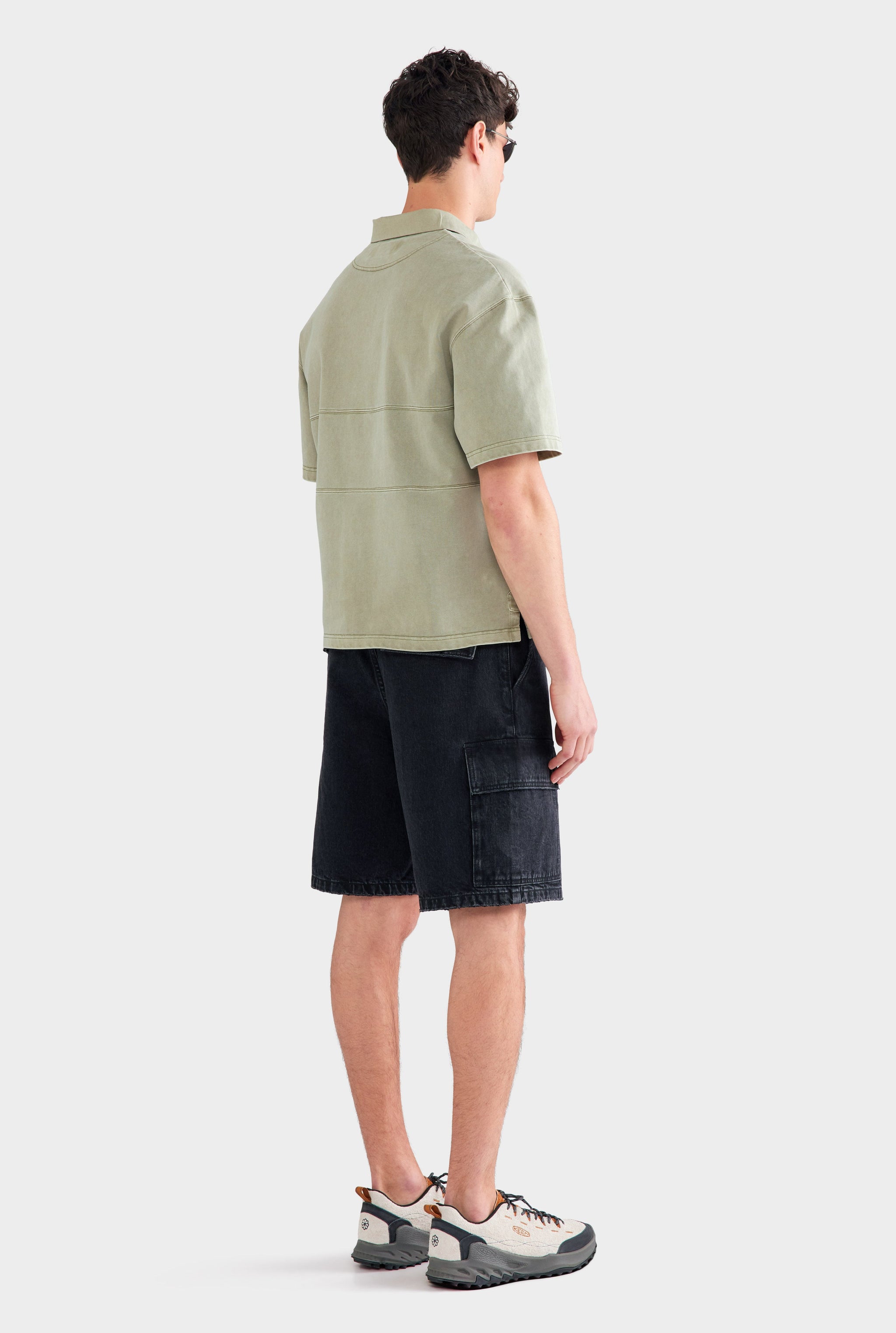Denim Cargo Short - Washed Black