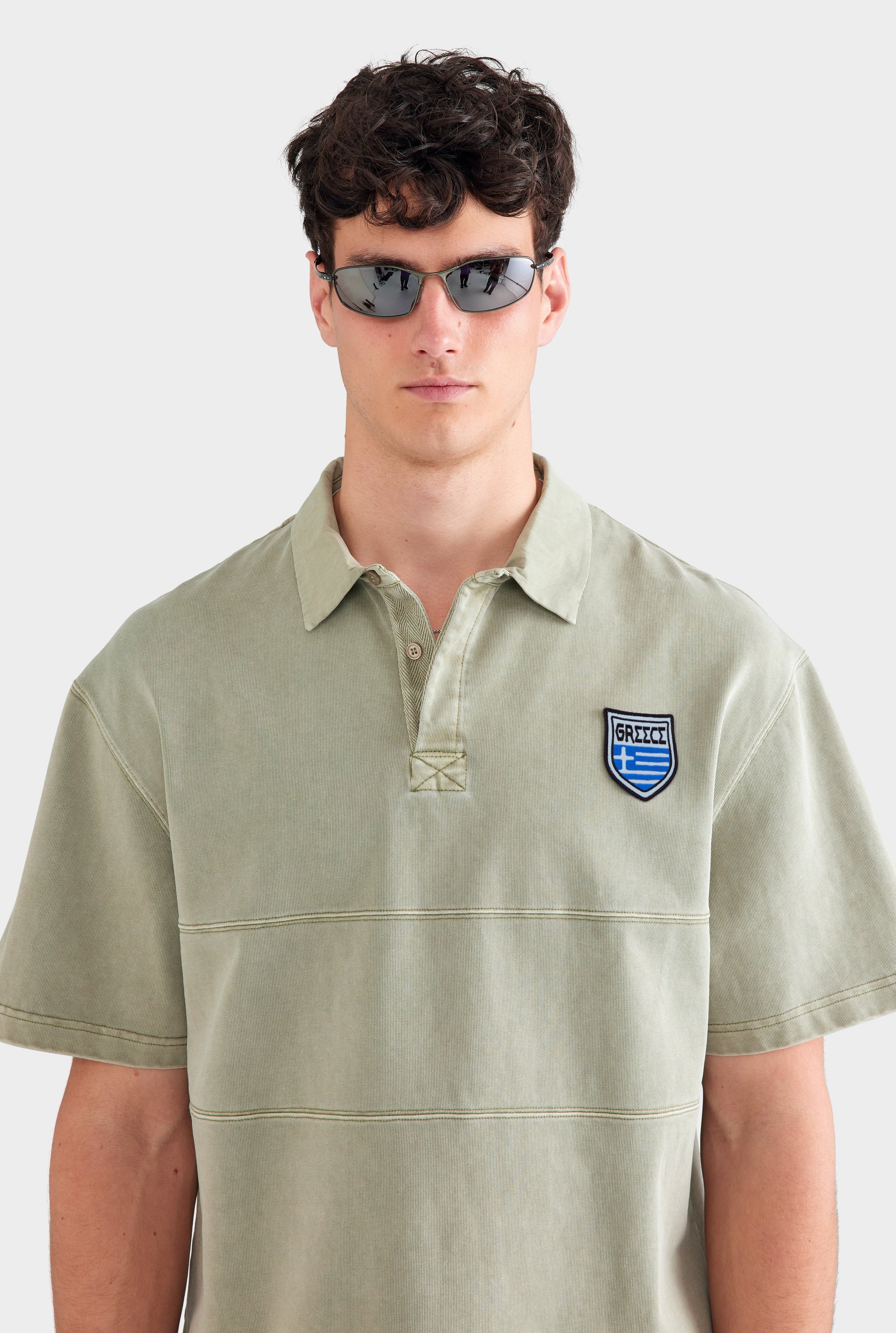 Pigment Dyed Cotton Rugby Polo - Washed Sage