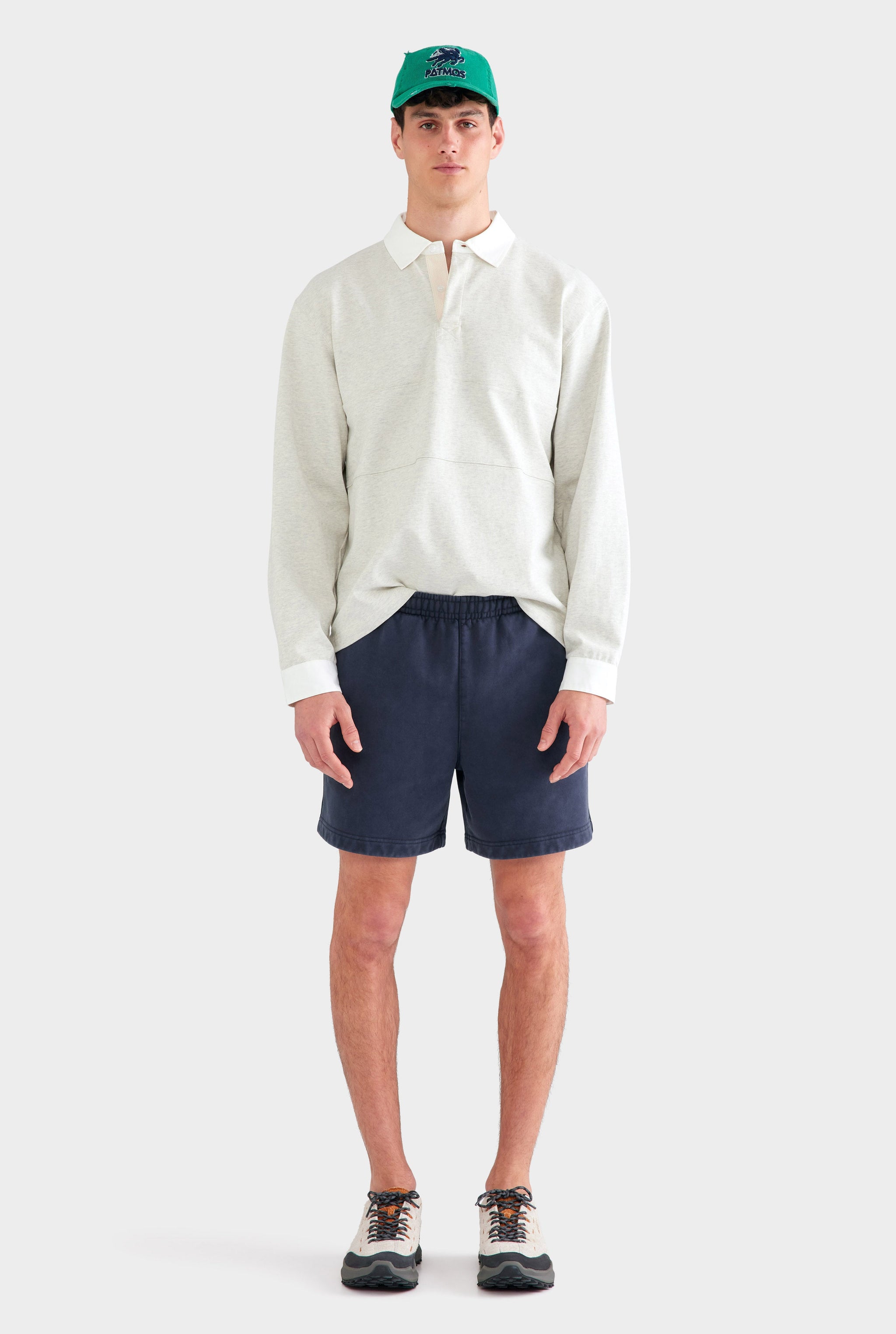 Pigment Dyed Fleece Track Short - Washed Navy