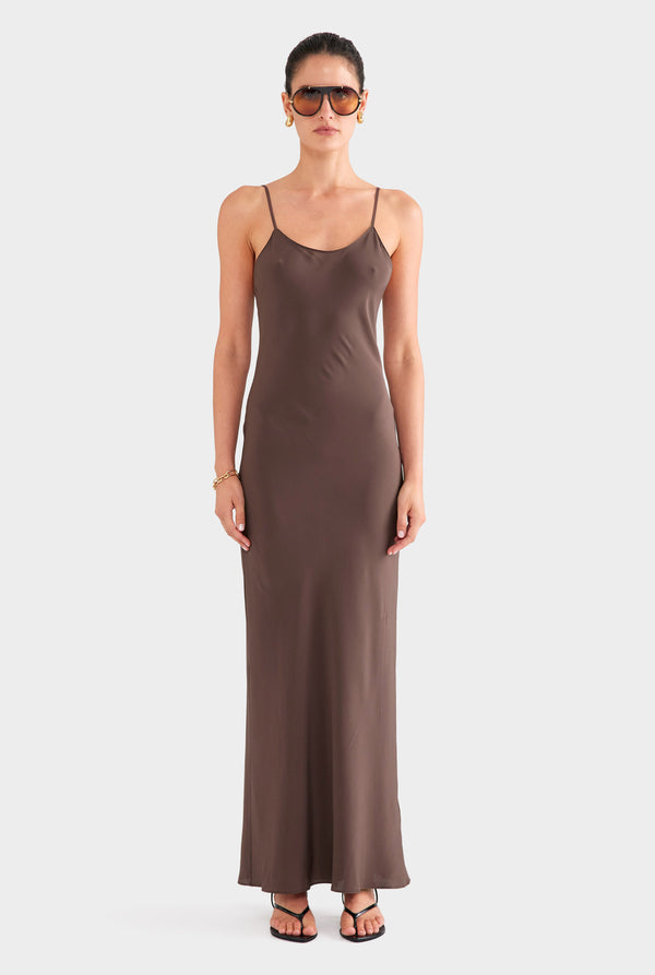 venroy brown dress VENROY Silk Scarf Maxi Dress in Brown || HIRE: $105 || In Size XS (6-8) TRY ONS Yes we offer try ons! Just click the book now button in