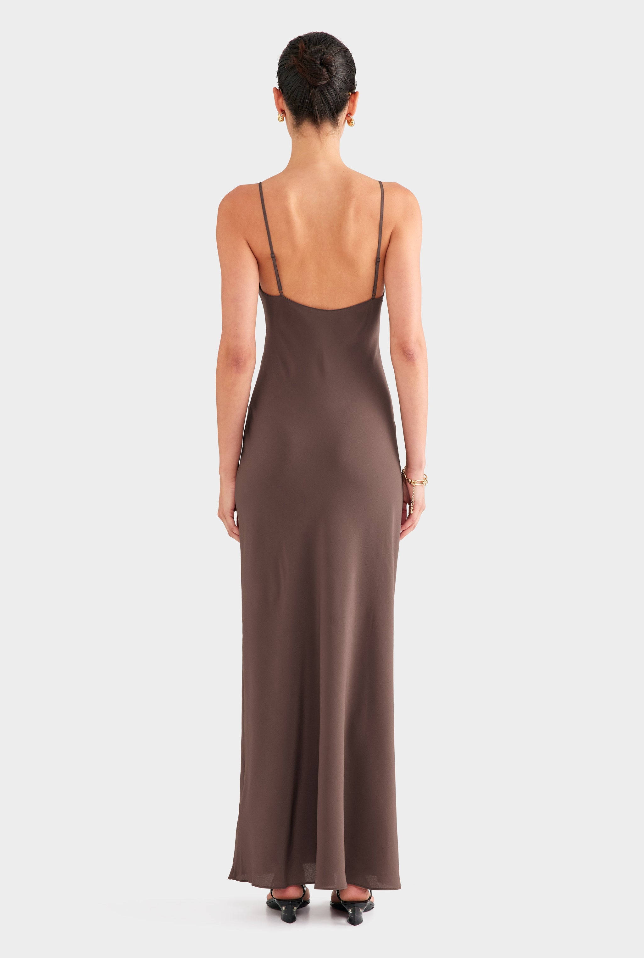 Silk Slip Dress - Chocolate