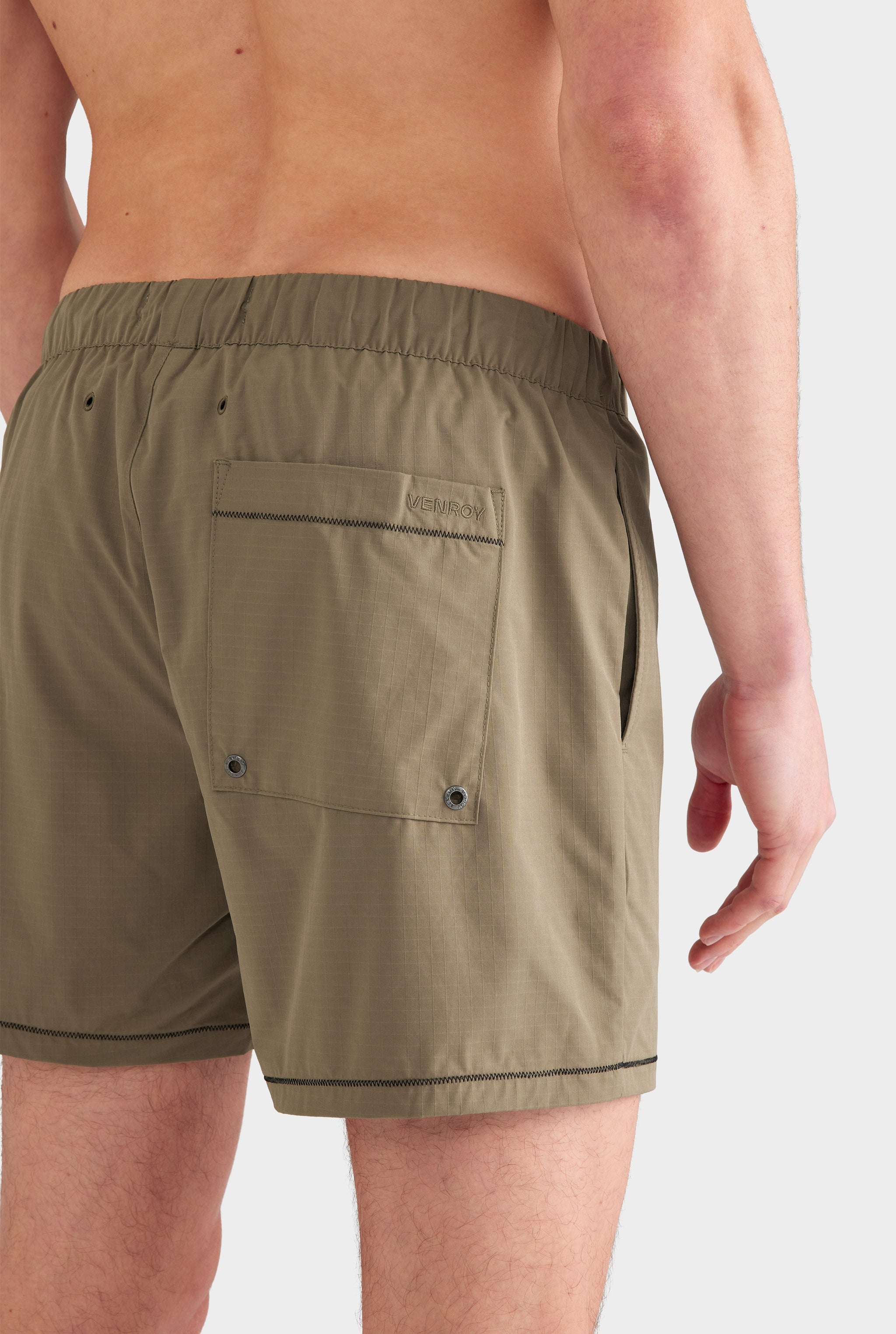 Zig Zag Ripstop Swim Short - Olive