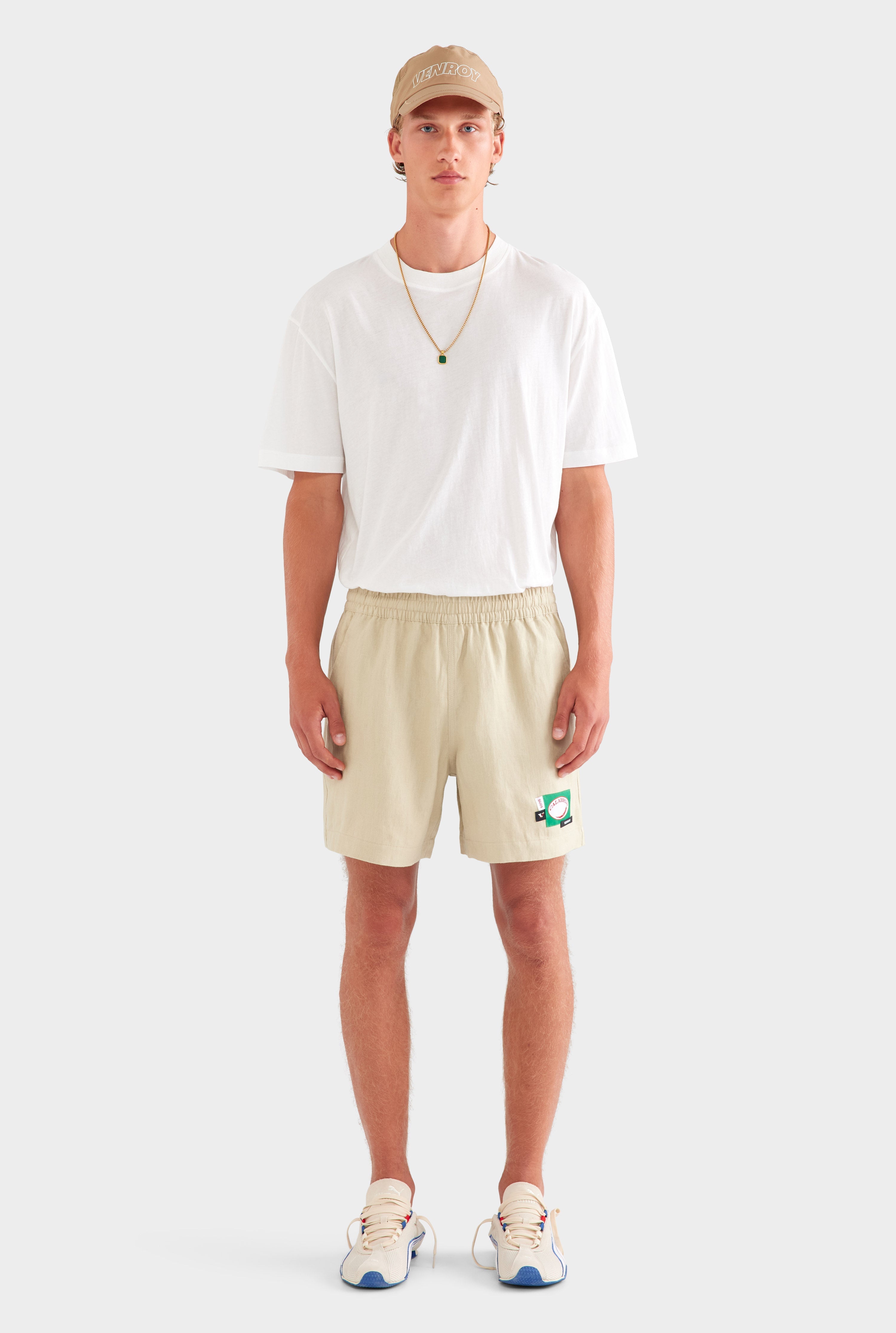 Lounge Short - Light Taupe/Multi Patch